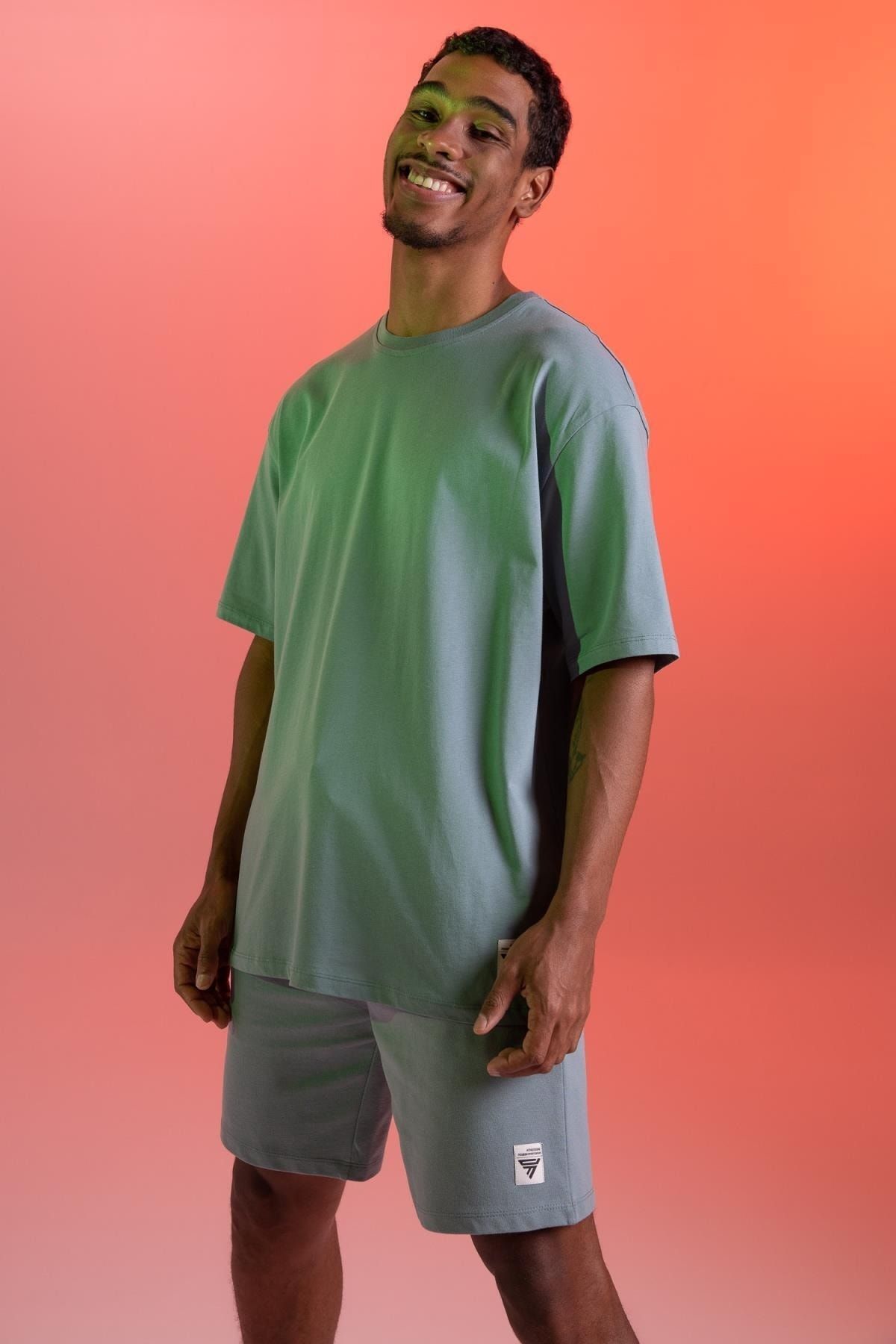 DeFacto Sport T-Shirt Türkis Oversized