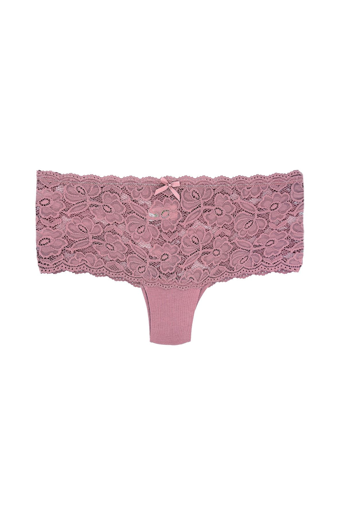 Set of 3 pcs) Zeneya Thread Lace Ribbed Cotton Panty For Women