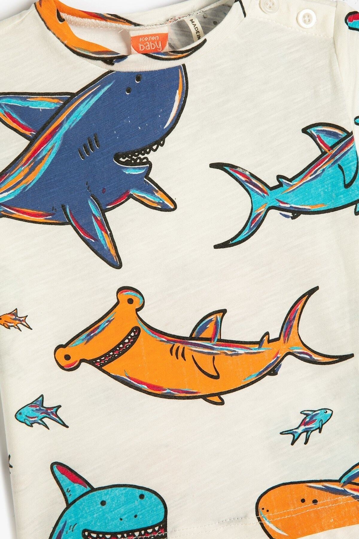 تیشرت مردانه رنگارنگ کوتون | 23y071463c0155 اورجینال - تصویر 3