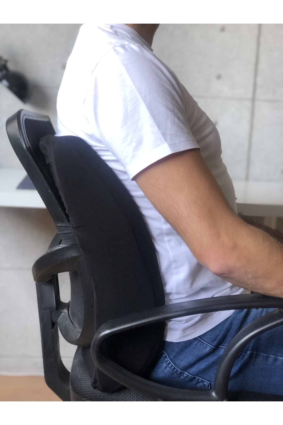 Officekup X-large Visco Bel Destek Ofis Koltuk Yastığı- Meraklı Kedi 3