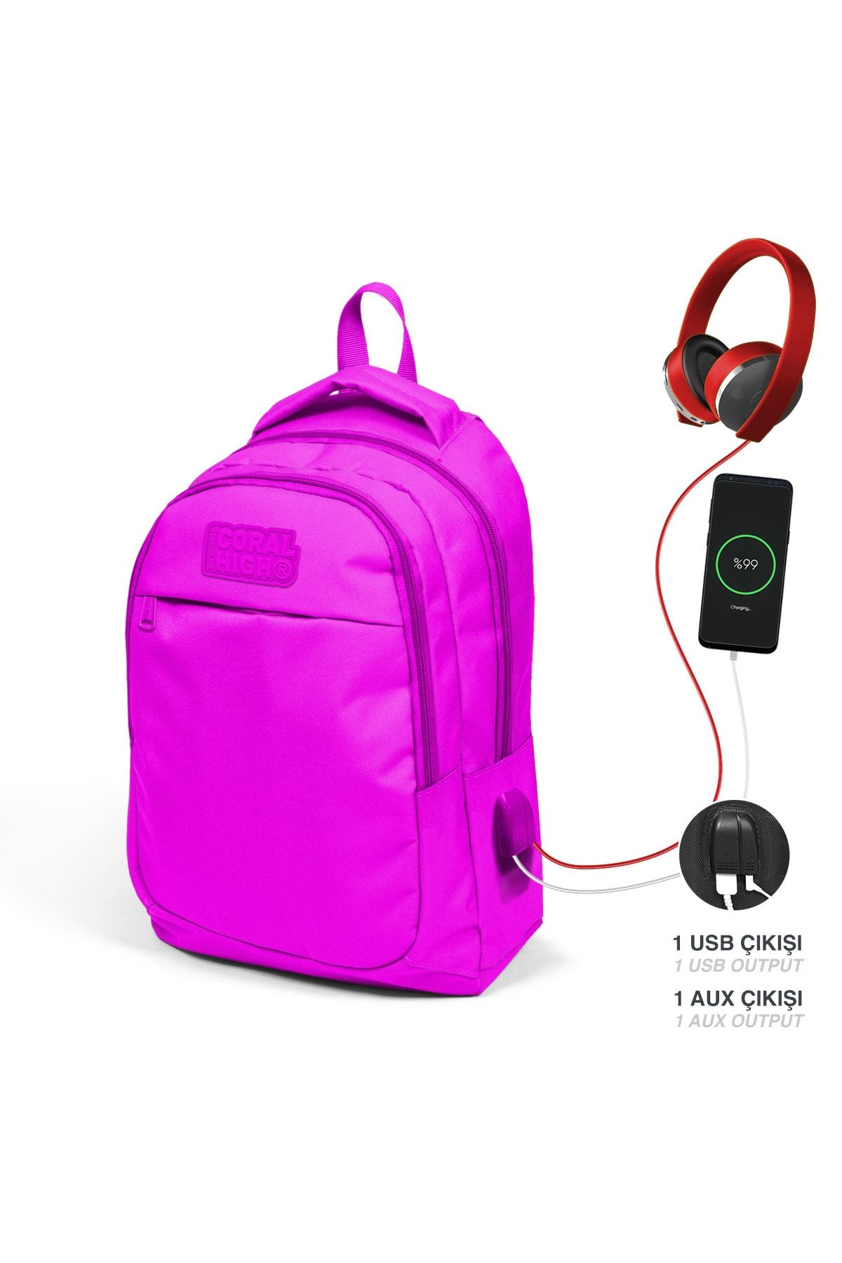 Coral sale pink backpack