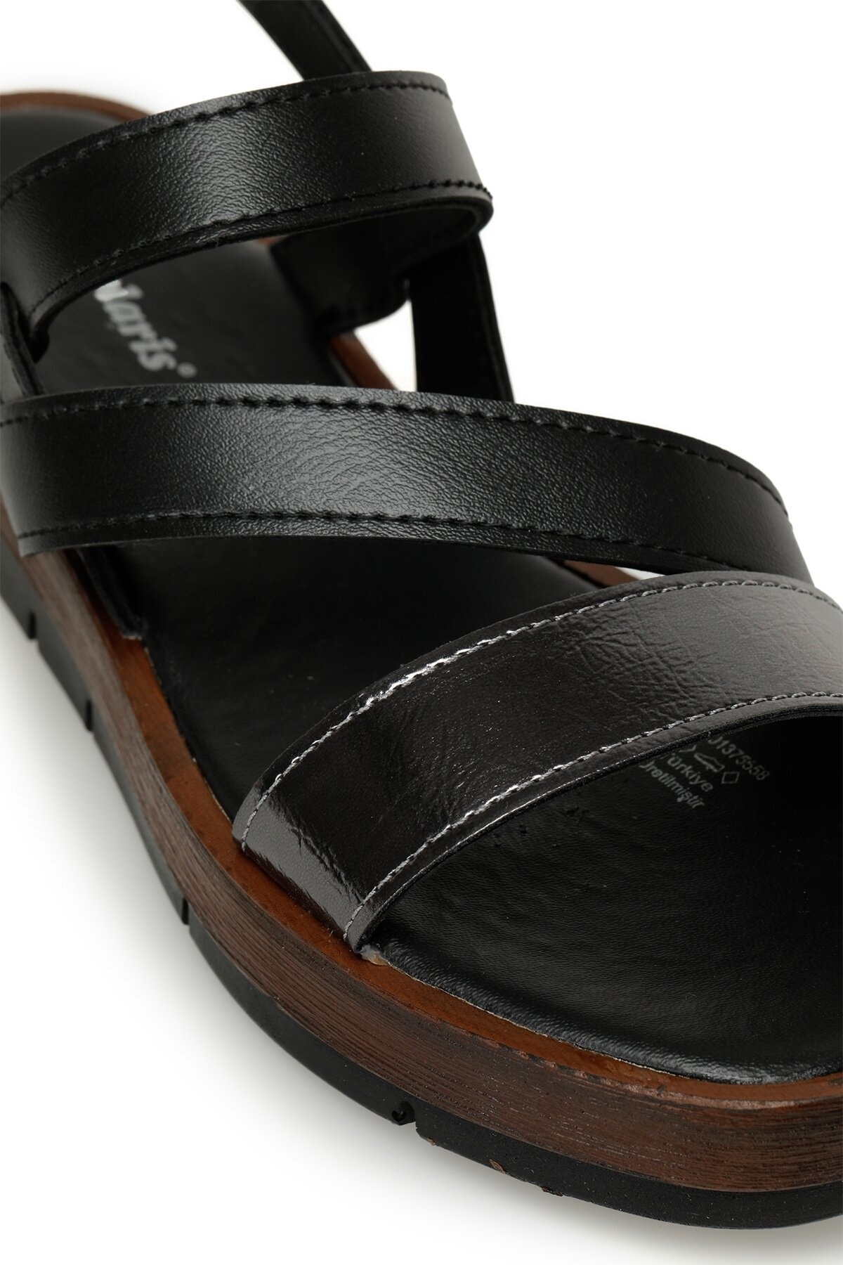 صندل زنانه مشکی Polaris | 321122.Z 3FX اورجینال - تصویر 7