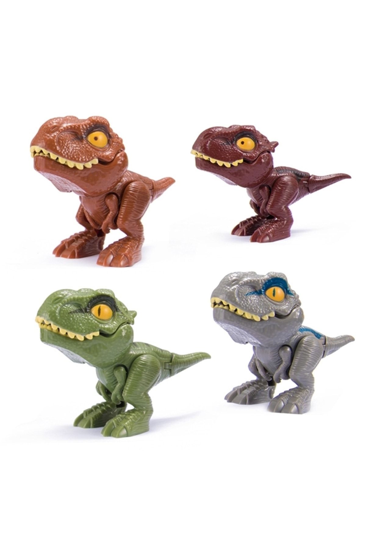 Parmak Isıran Dinozor Figürü | Mandallı T-rex Dinozor | Sert Plastik (1 Adet) 2