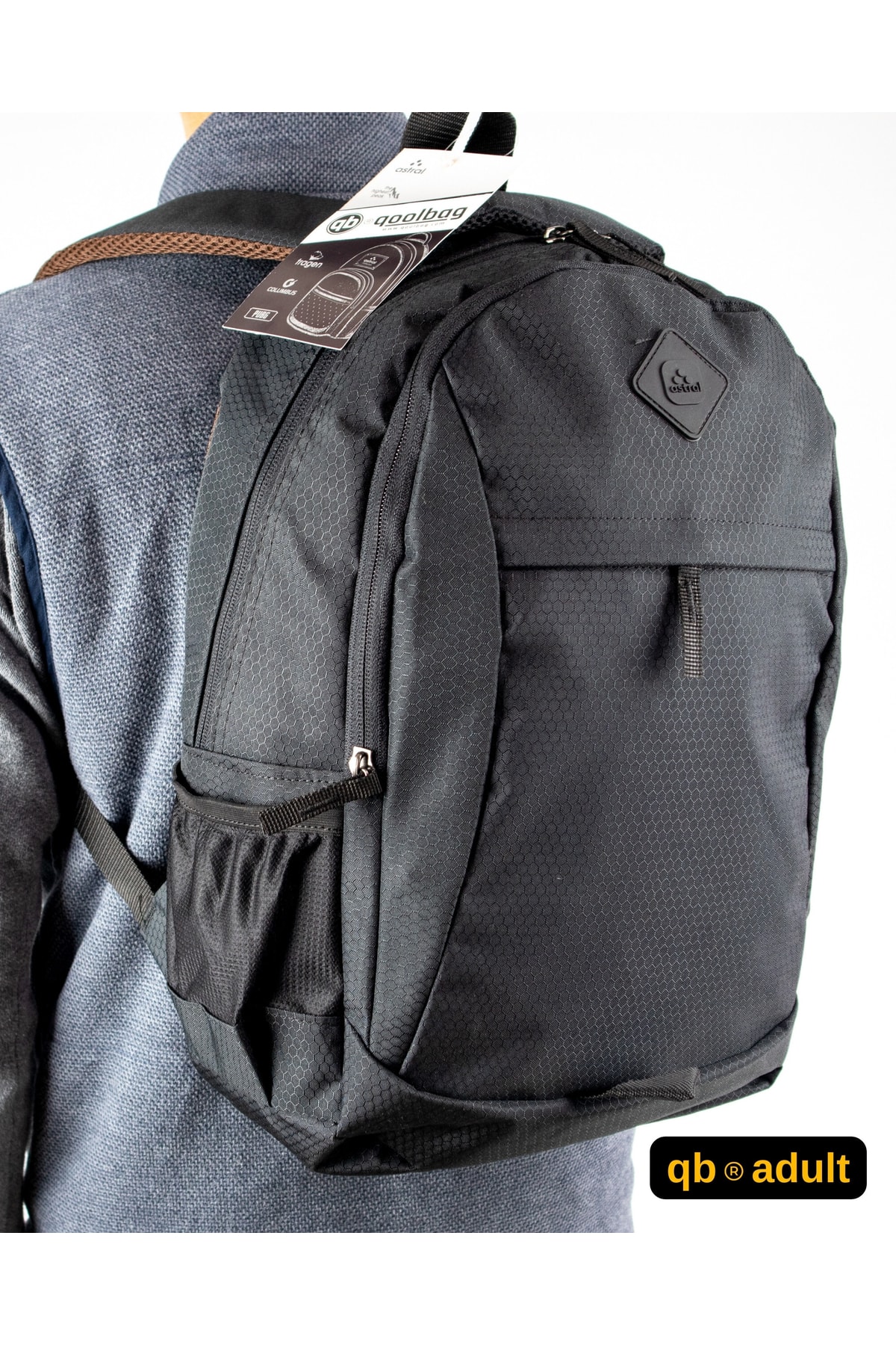 کوله پشتی زنانه مشکی qoolbag | JESTER اورجینال - تصویر 7