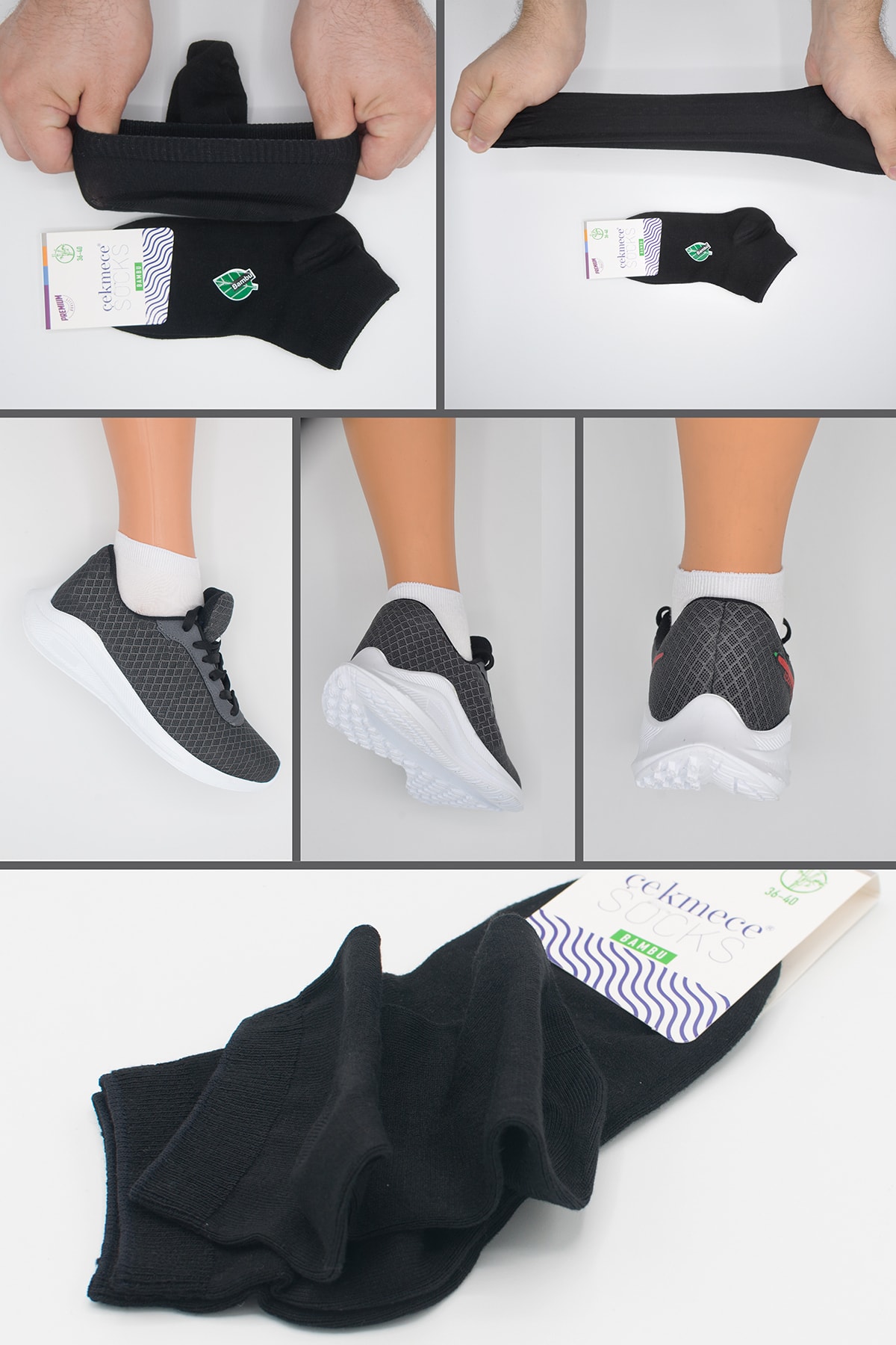Çekmece 12'li Ekonomik Pamuk Unisex Karışık Renk Patik Çorap görsel 3