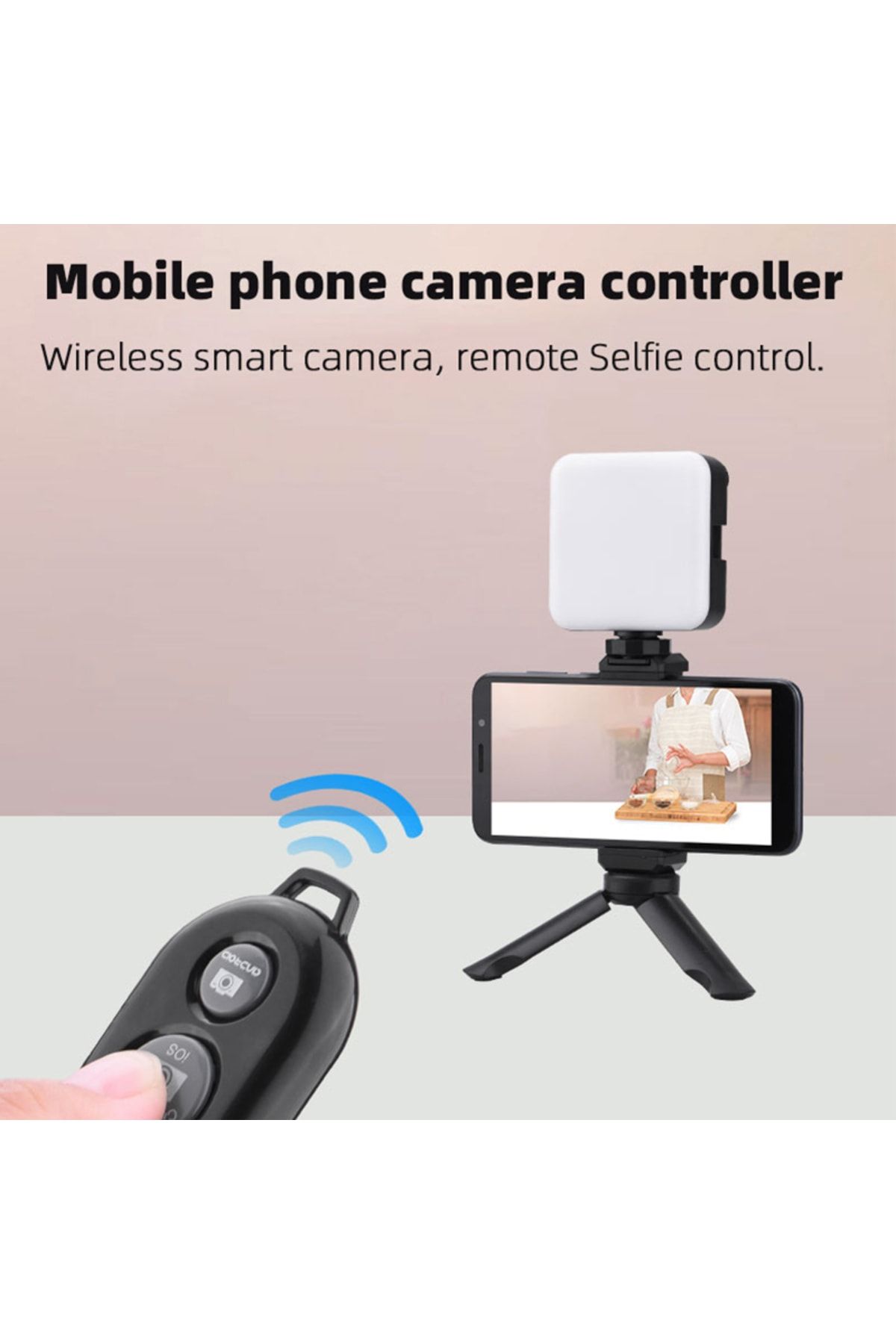 Profesyonel Vlogging Seti Video Kiti Tripod Mikrofon Led Işık Telefon Tutucu Kumandalı Selfie Vlog - 4