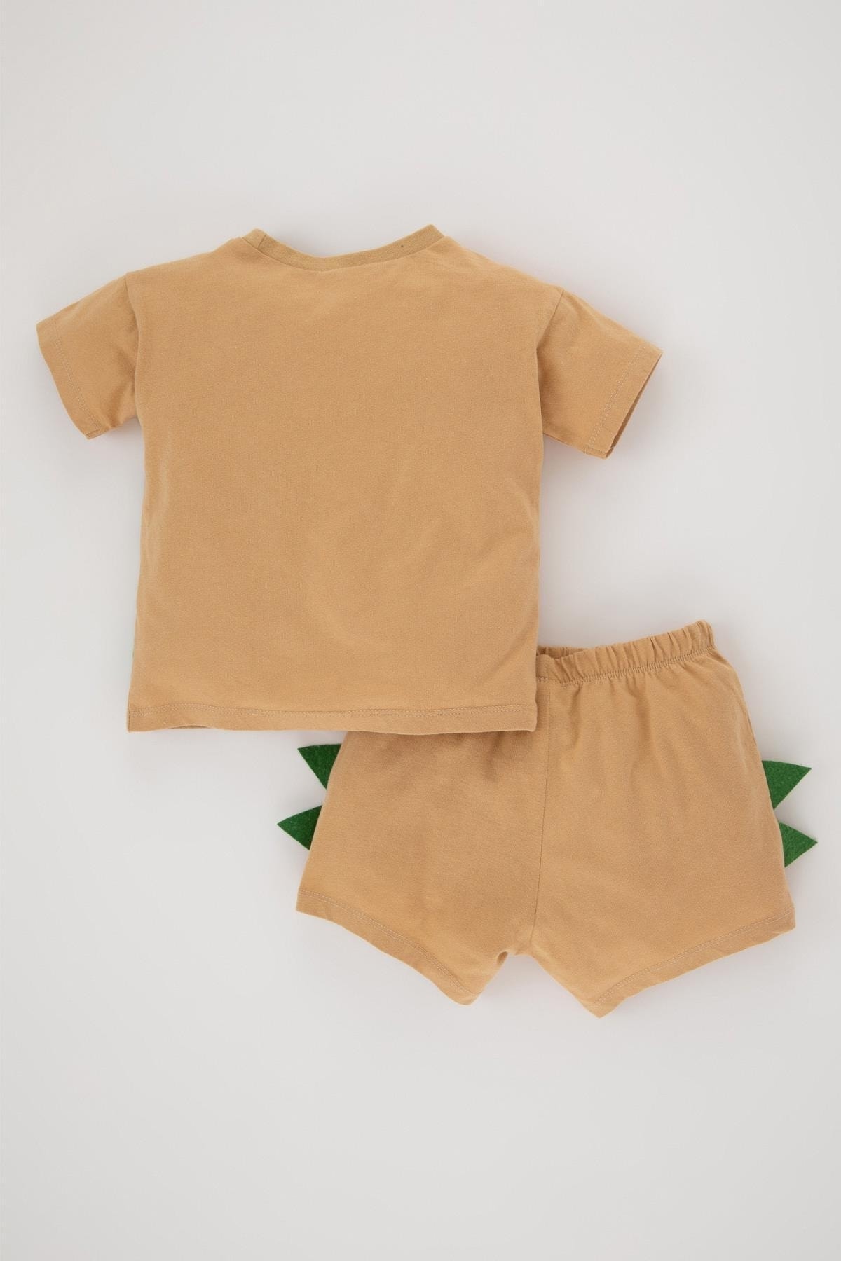 Defacto Erkek Bebek Dinazor Baskılı Kısa Kollu Tişört Şort 2'li Takım fotoğrafı 6 (önizleme)