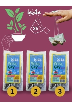 LAZİKA (3'LÜ SET) Avantajlı Yeşil Çay Seti Hatmi Çiçeği&Bergamot-Antioksidan ...
