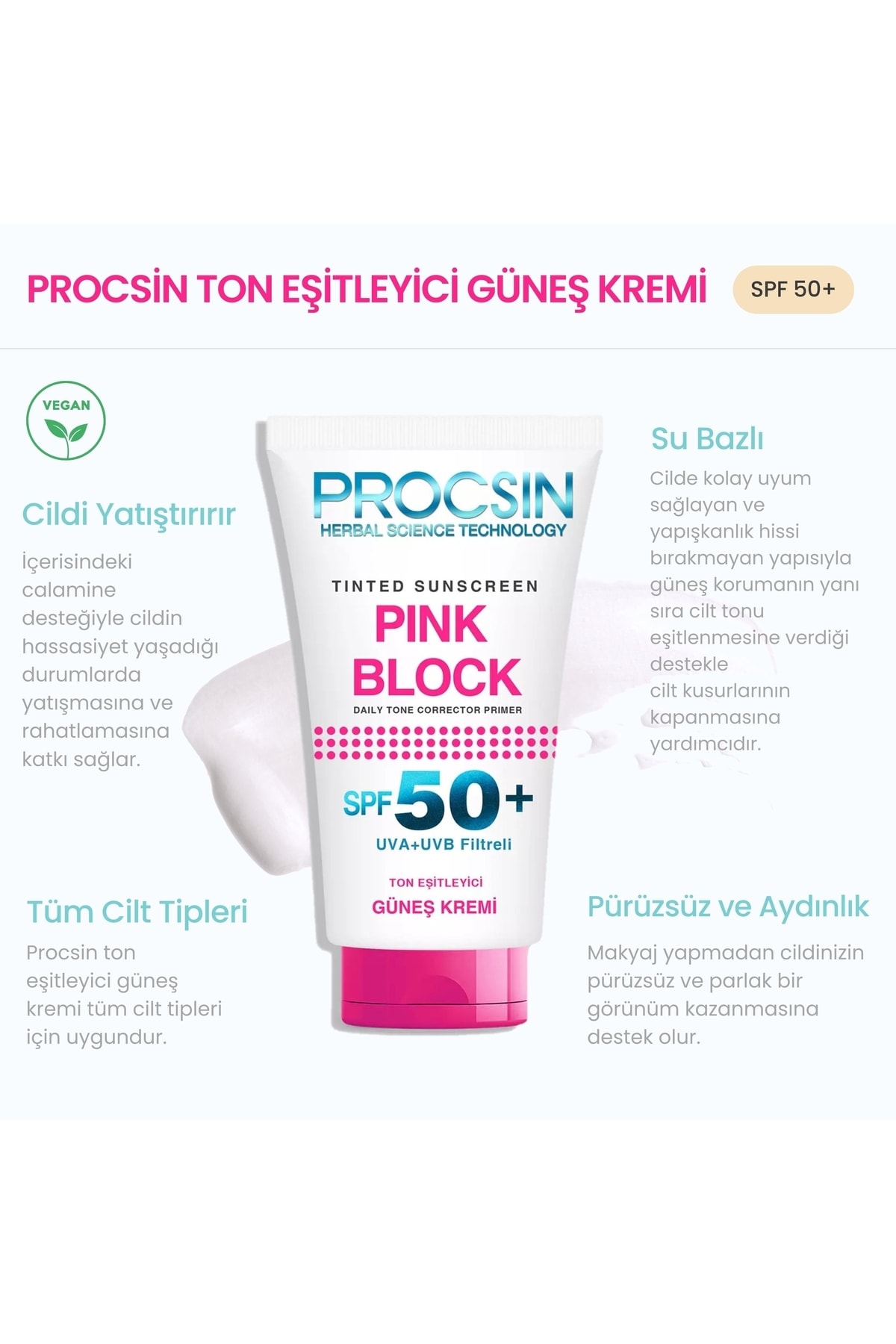 Pınk Block Aydınlatıcı Spf 50+ 50ml 3adet — PRCPINK3 — تصویر 3 از 3