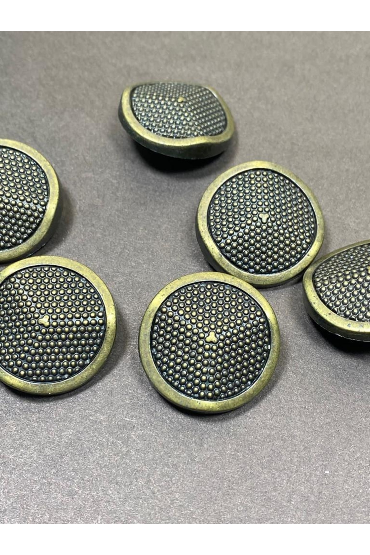 Coat Button / Metallized (plastic) Button / Oxide 3 Cm Set of 6