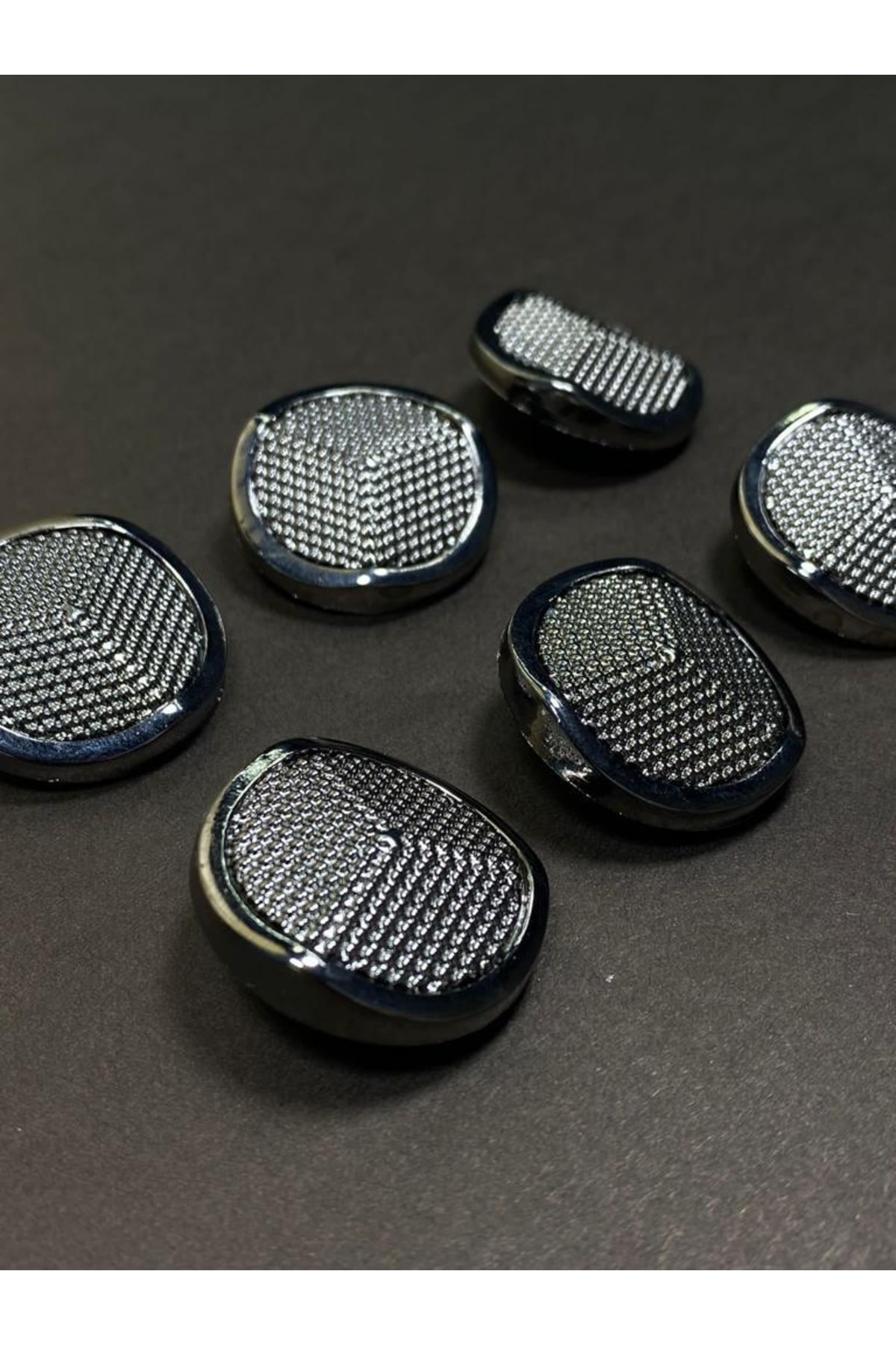 Coat Button / Metallized (plastic) Button / Anthracite 3 Cm Set of 6