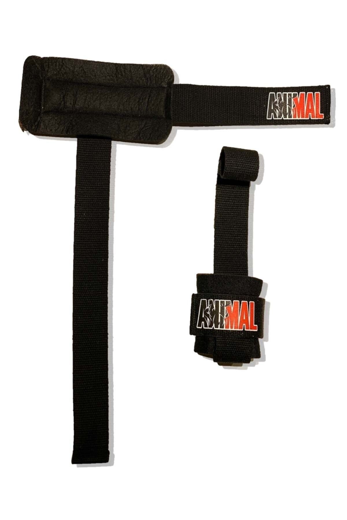 DSport-Black Big Animal Grip Pro Lifting Straps Strong with Wristband 2