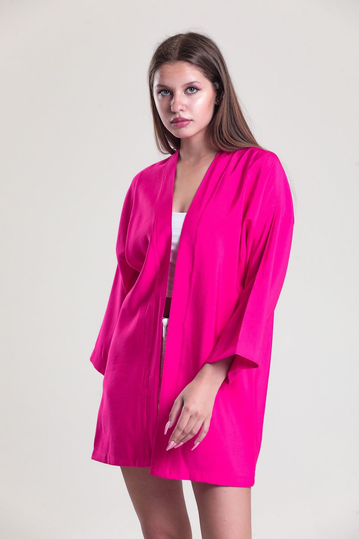 Льняная куртка Elia Moda Fuchsia Airobin Кимоно 2502