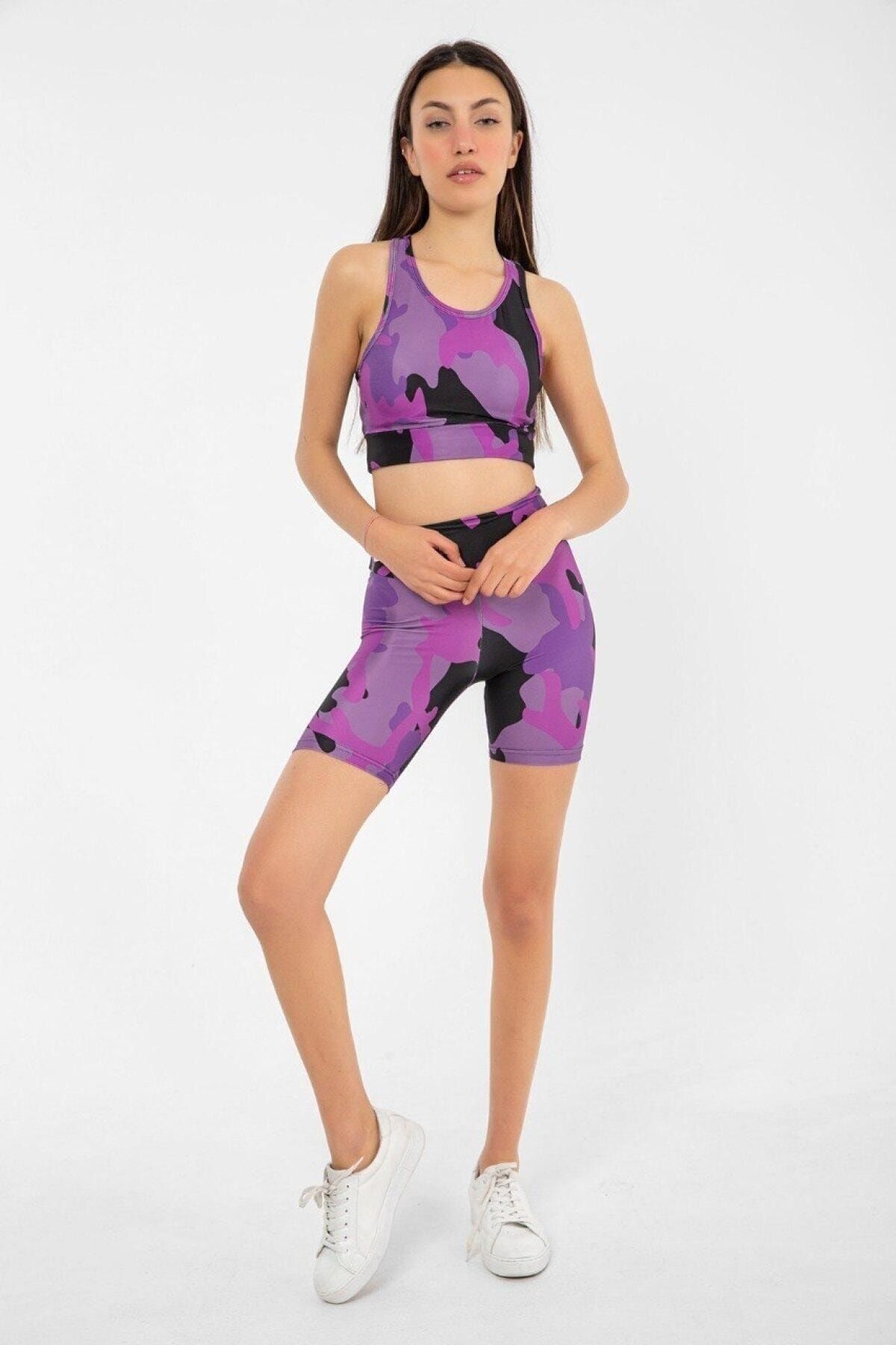 Purple camo hot sale crop top