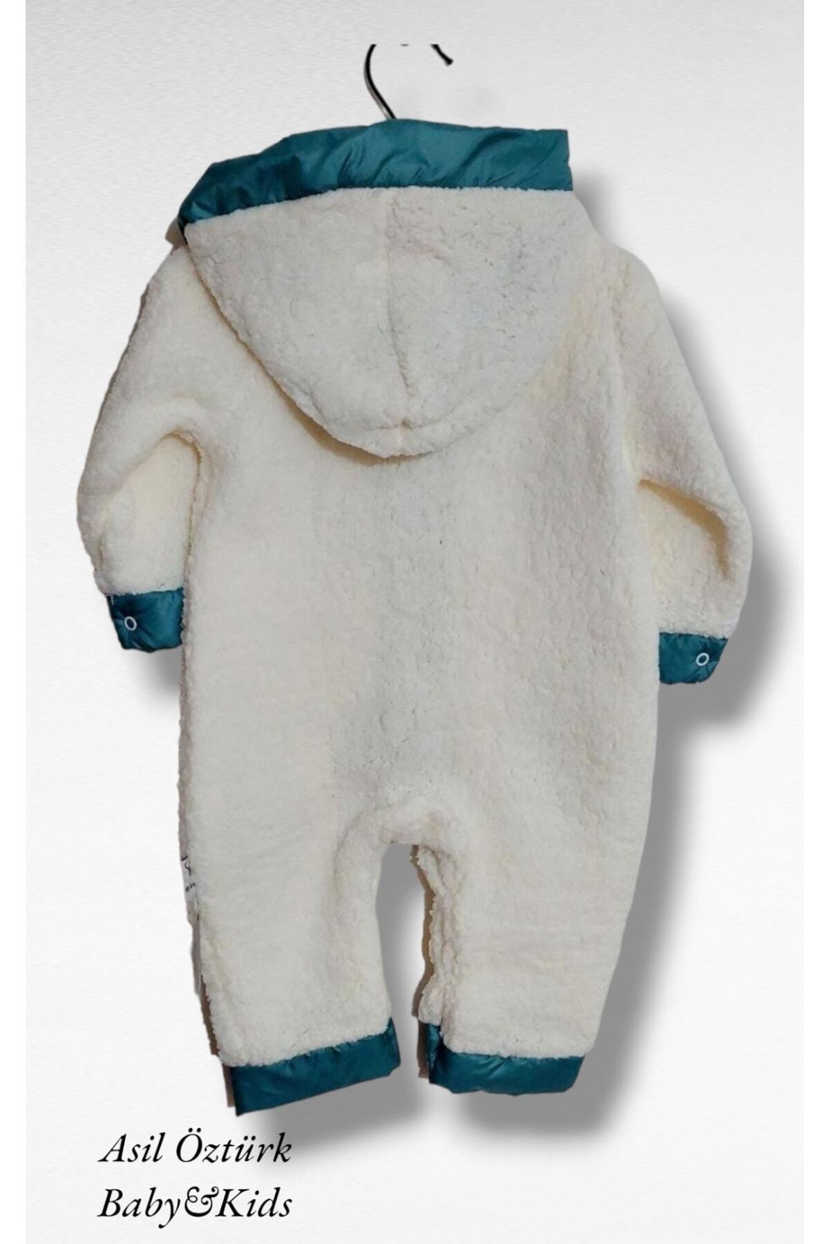 Flexi-Welsoft Baby Astronaut Jumpsuit Coat Ecru Turquoise Baby Jumpsuit 3