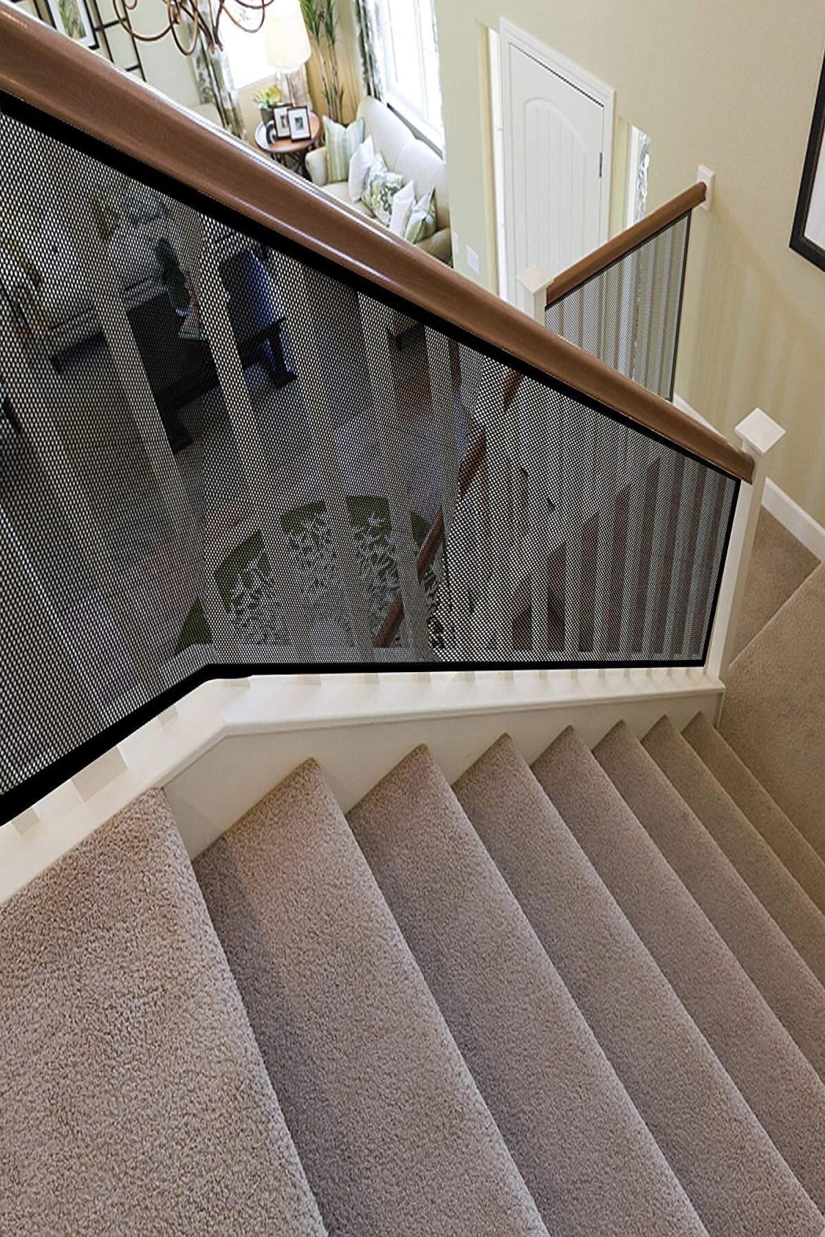 MasterCar Siyah Merdiven Balkon Güvenlik Filesi Bebek Çocuk Ve Evcil Hayvan Koruma Bariyeri File 2.35mt x 75cm fotoğrafı 2 (önizleme)