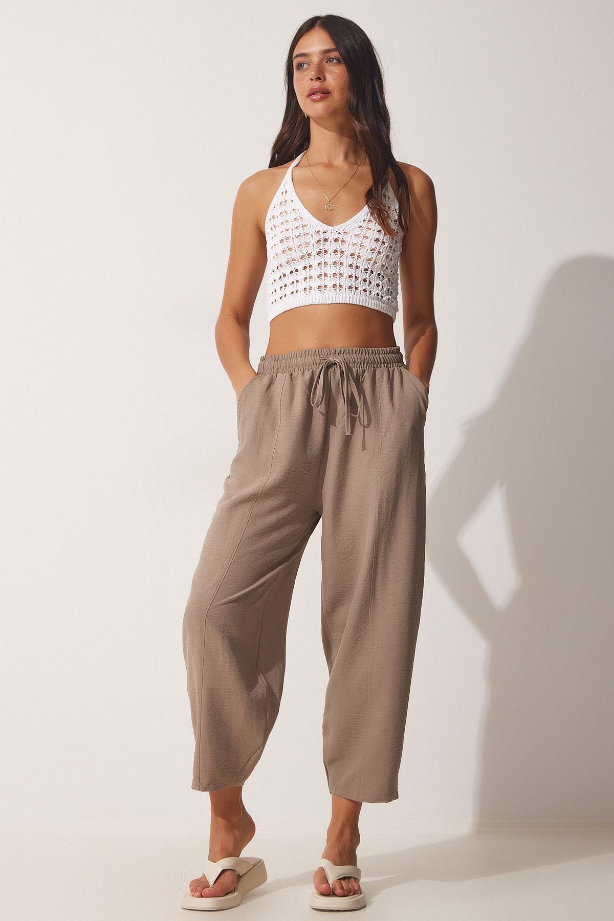 Happiness İstanbul Hose Braun Karottenhose