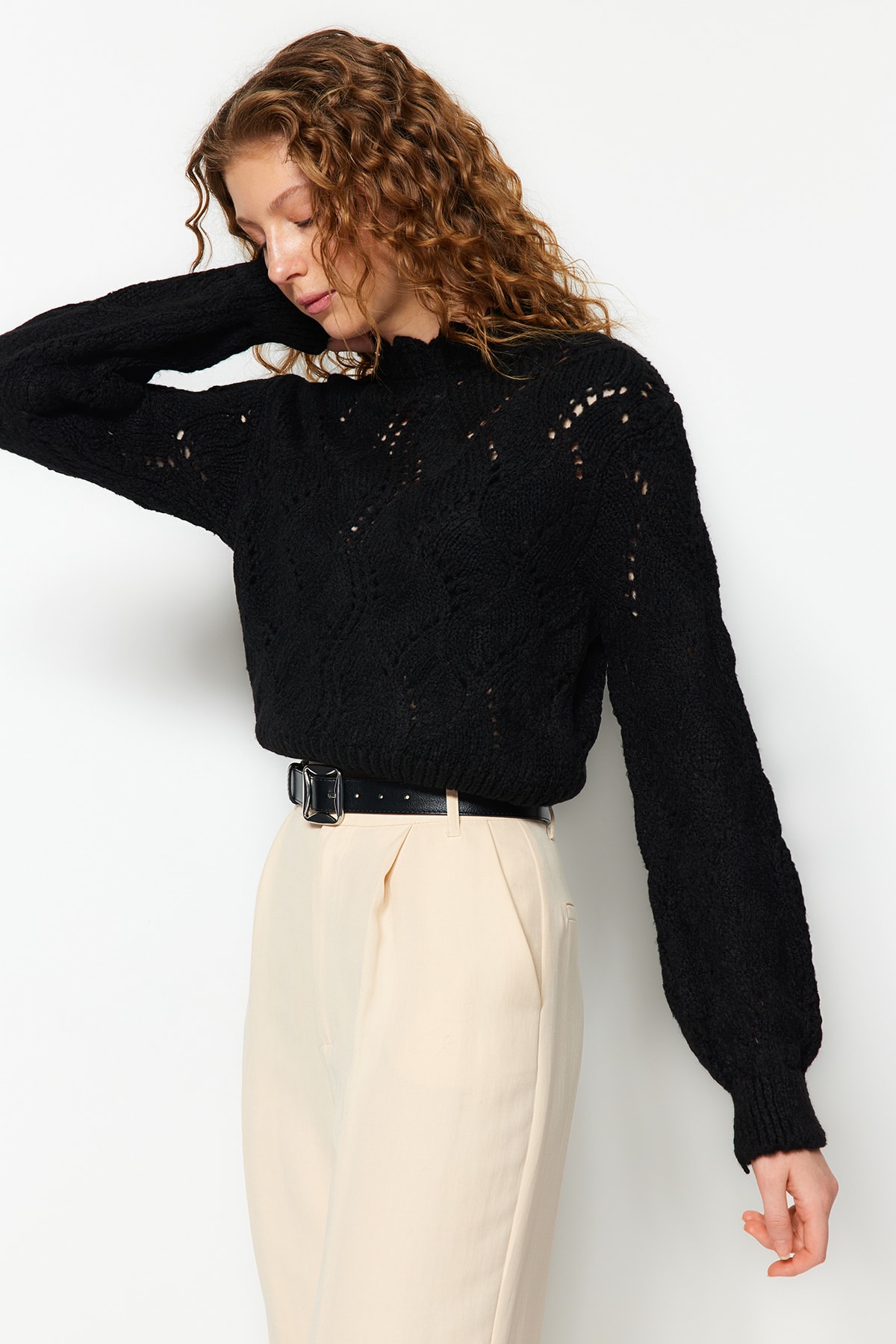 Trendyol Collection Pullover Schwarz Regular Fit