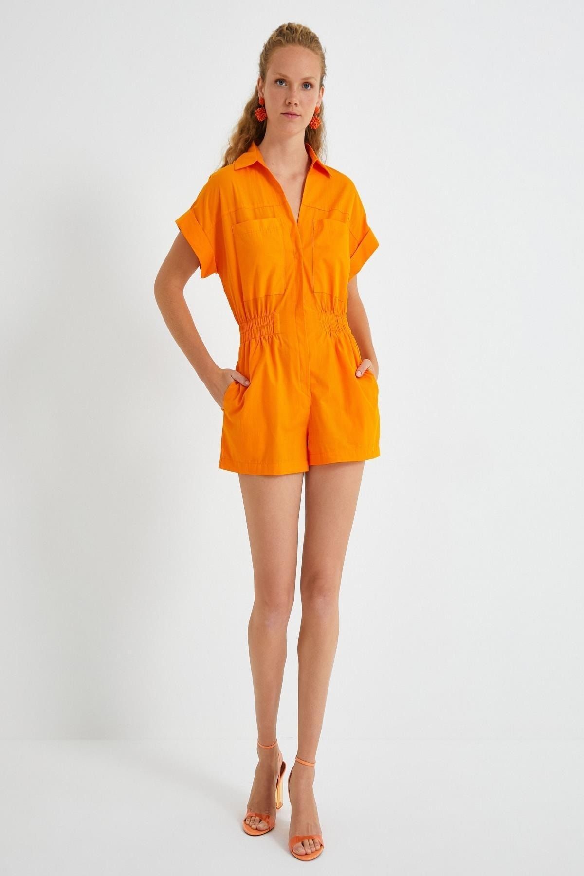 Short orange jumpsuit discount
