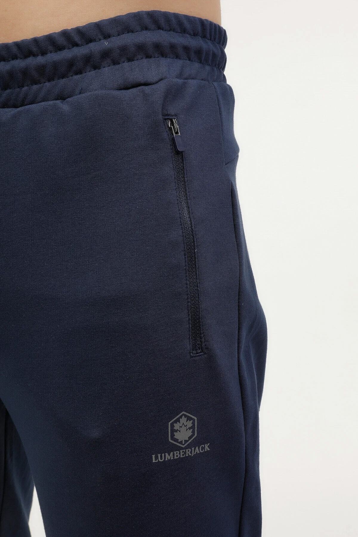 شلوار گرمکن مردانه آبی سرمه ای لامبرجک | A23YSGYMLUM00006 اورجینال - تصویر 4