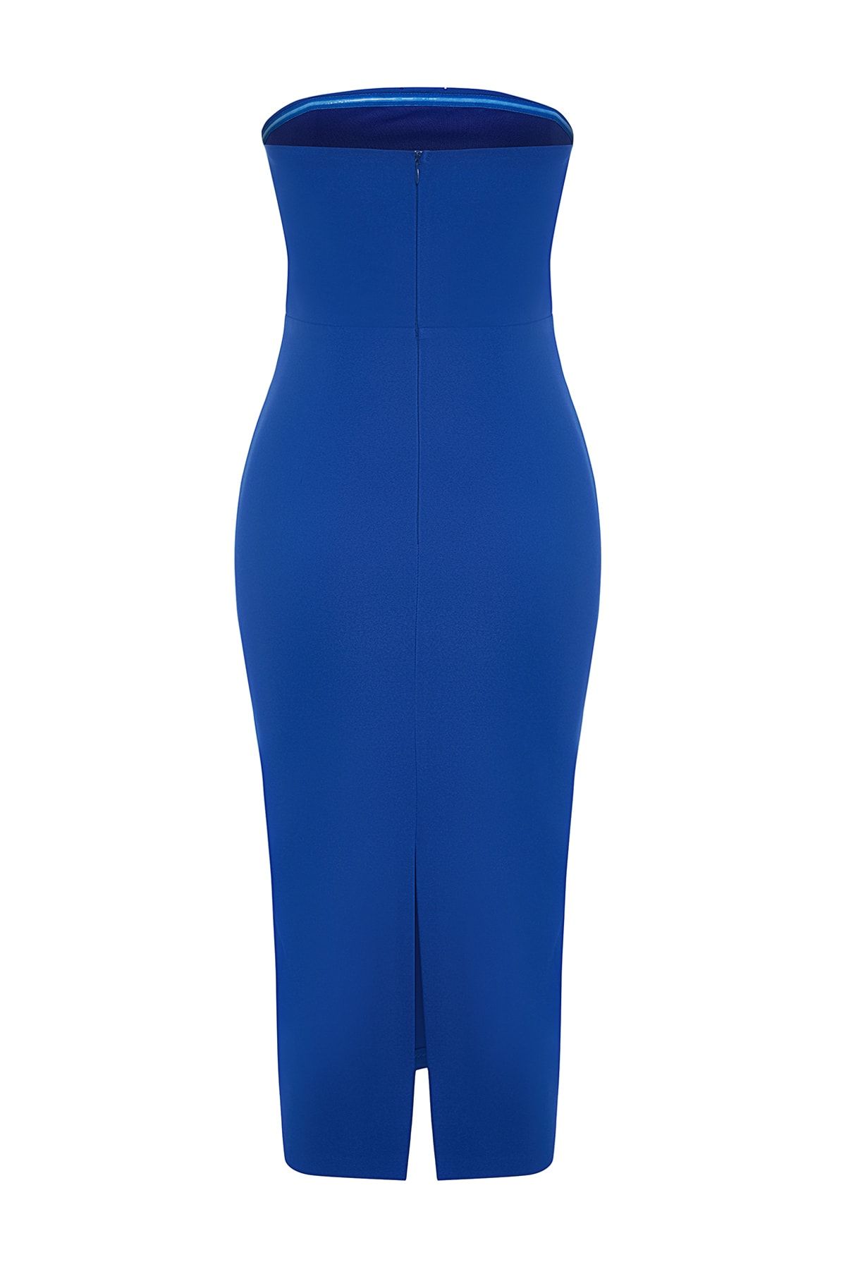 Trendyol Collection-Sukienka Saxe Body-fit, dopasowana, podszyta błyszczącym kamieniem, elegancka, wieczorowa, na studniówkę TPRSS23EL00476 6