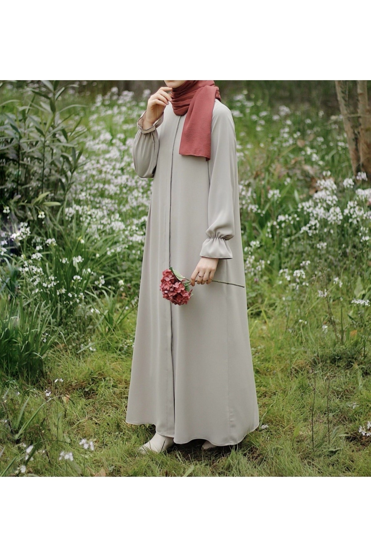 İPEKSTİL Bera Büzgülü Taş Rengi Ferace - Fiyatı, Yorumları