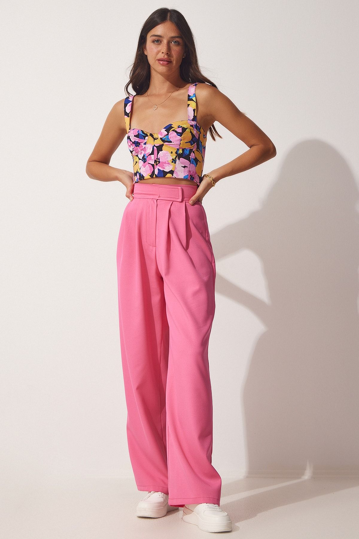 Pants with store velcro closure