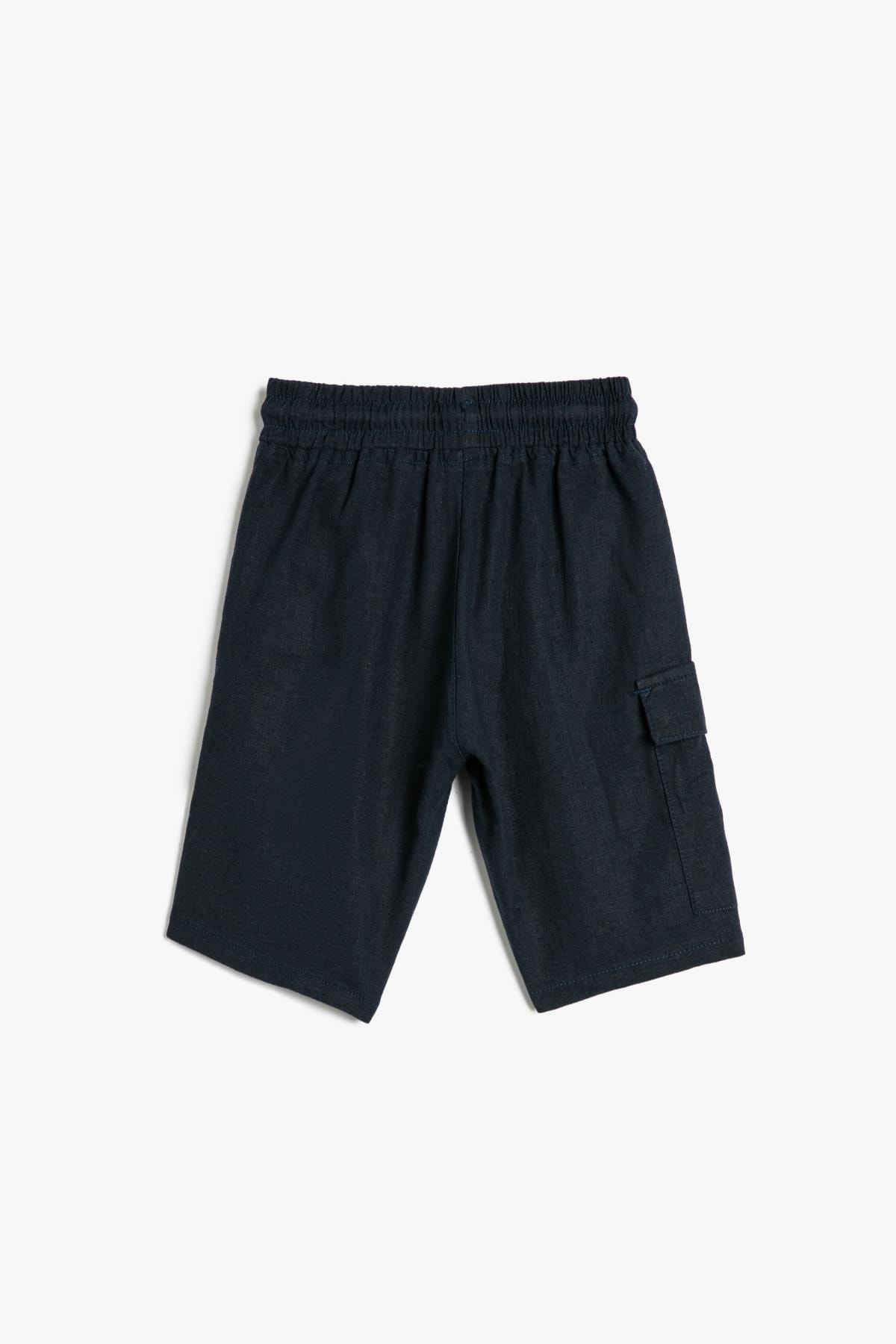 شورت و شلوارک پسرانه آبی سرمه ای کوتونKoton | 3SKB40056TW اورجینال - تصویر 2