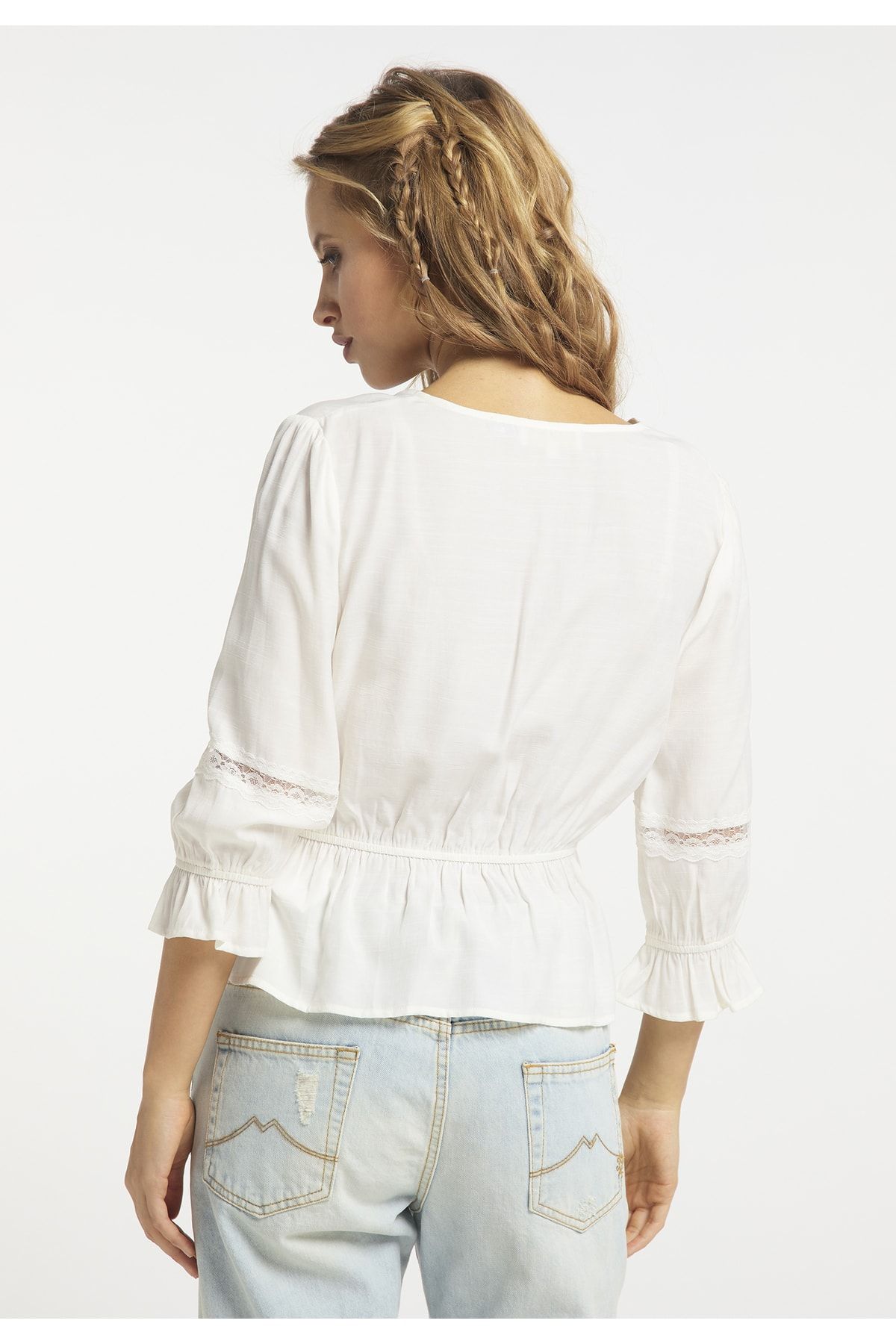 USHA Bluse Ecru Regular Fit Fast ausverkauft