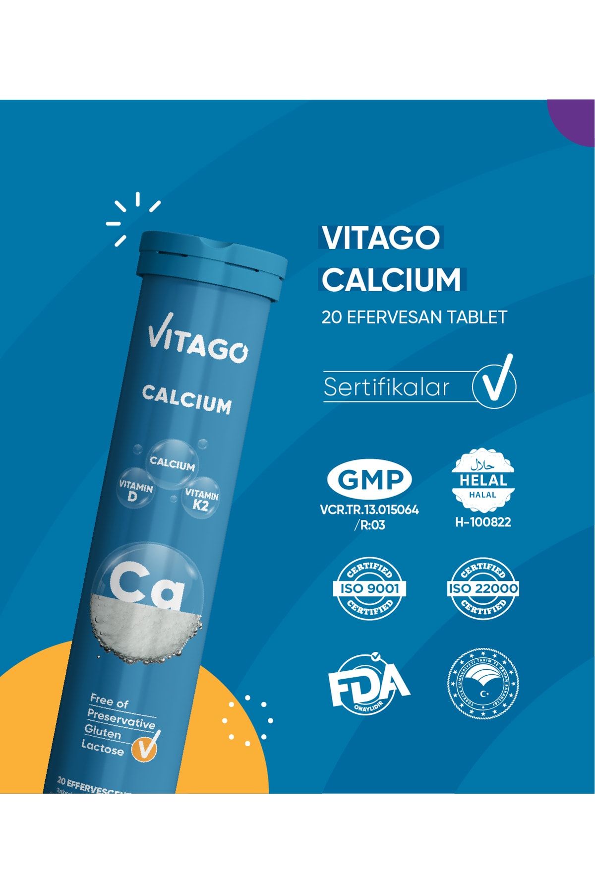 Vitago قرص حلقوی ویتامین D و کلسیم با ویتامین K2