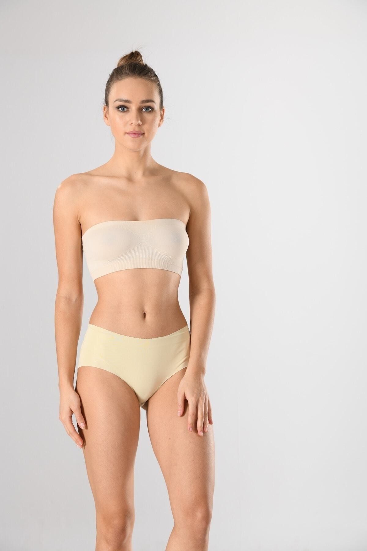 Miss Fit-12596 Women's Skin Laser Cut Non-Marking Silicone Knitted Slip Panties 3
