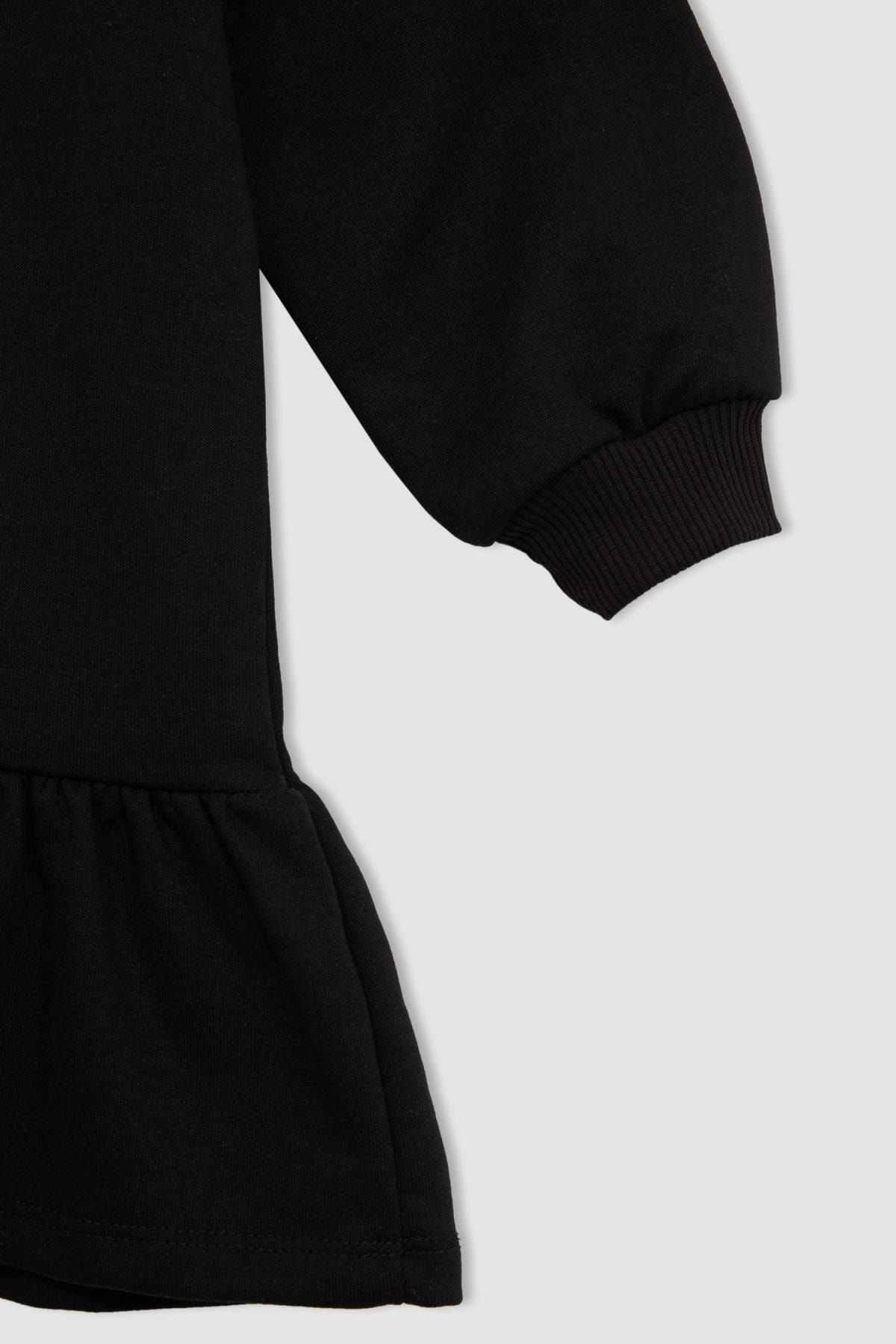 DeFacto Kleid Schwarz Gerüschter Saum Fast ausverkauft QV8692