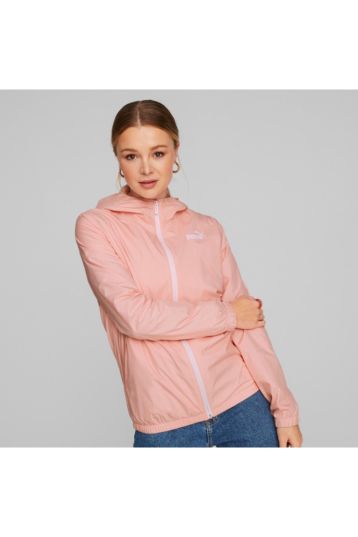 Pink puma windbreaker best sale