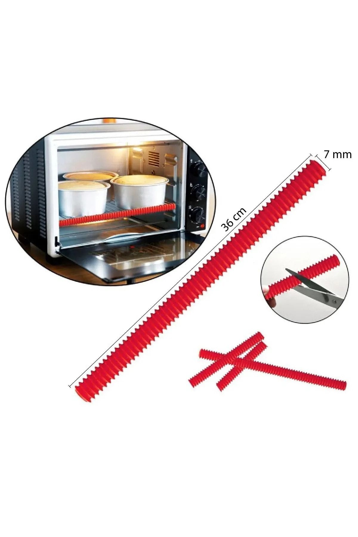 TİNEKE-Heat Resistant Silicone Grill Oven Protector Anti-Burning Edge Protector Silicone Pack of 2 5