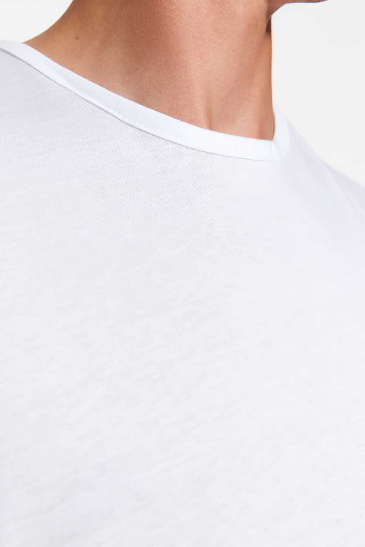 Trendyol Collection-White Regular Cut Sleeveless Tank Top - 100% Cotton Tmnss20Al0067 5