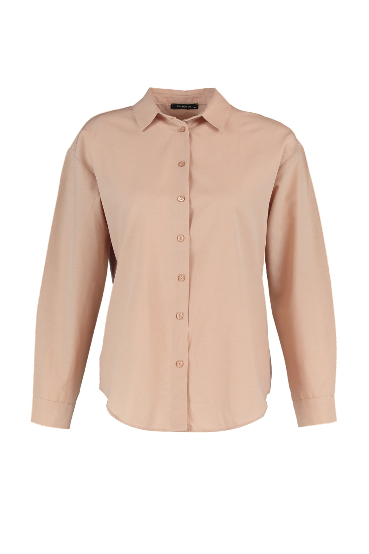 Trendyolmilla  Vizon Loose Fit Pamuklu Dokuma Gömlek TWOAW20GO0107 - Görsel 7