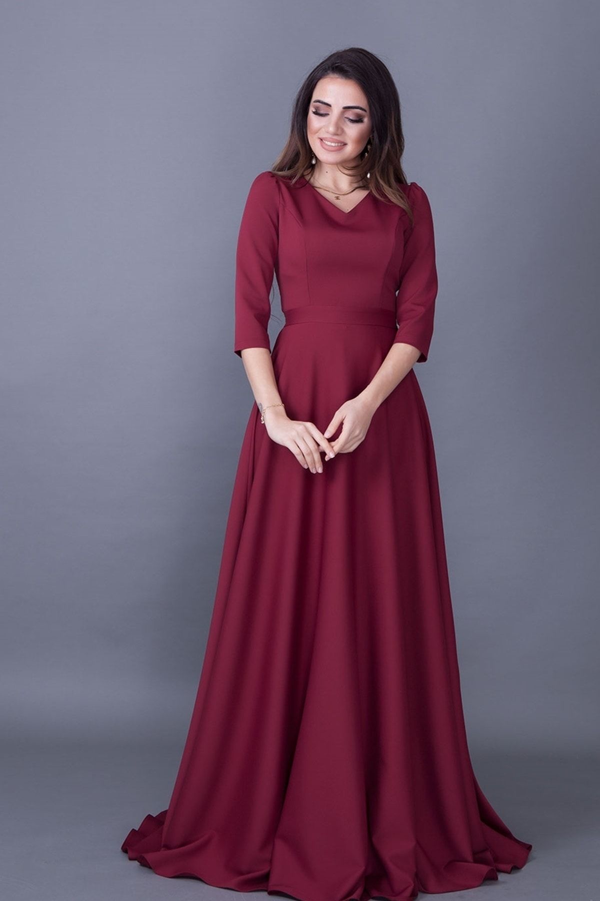 Dark red evening dress new arrivals