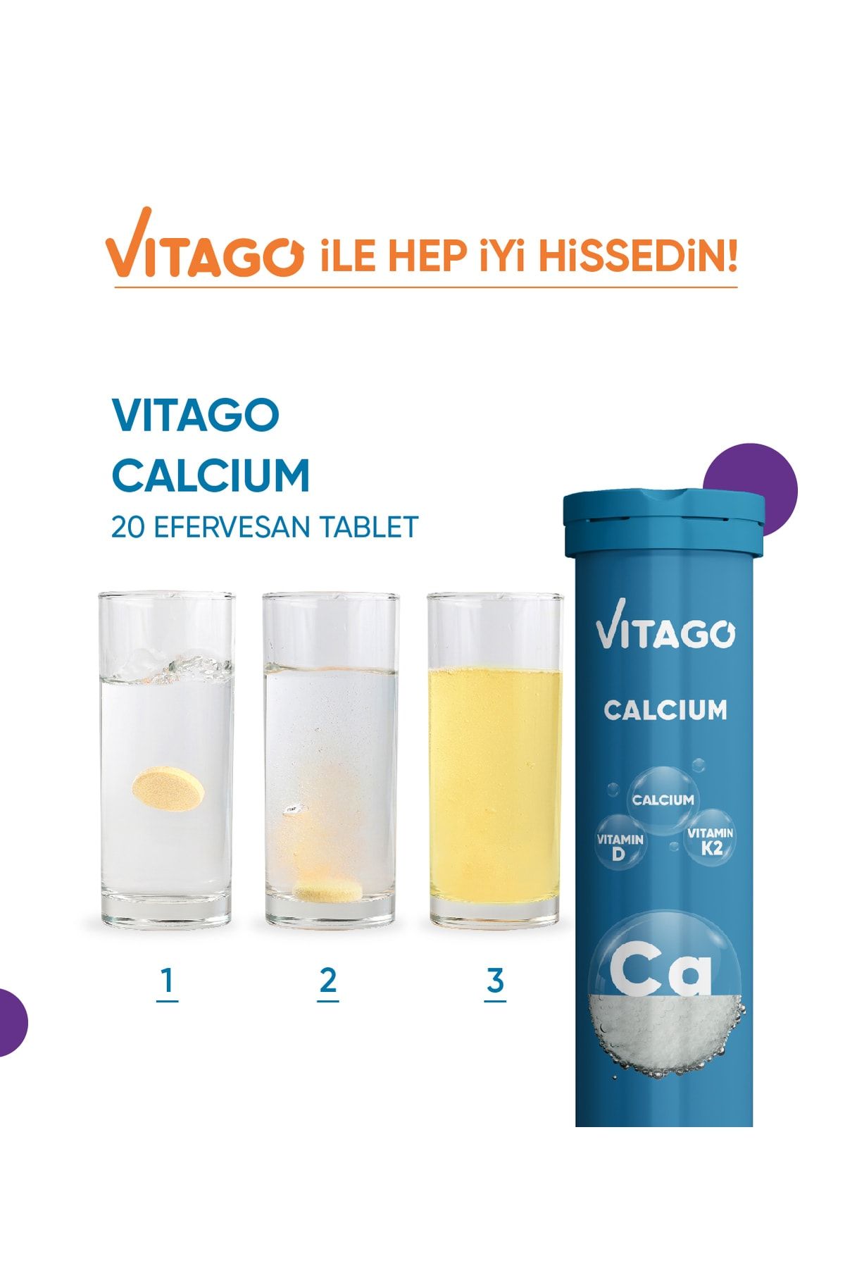 Vitago قرص حلقوی ویتامین D و کلسیم با ویتامین K2