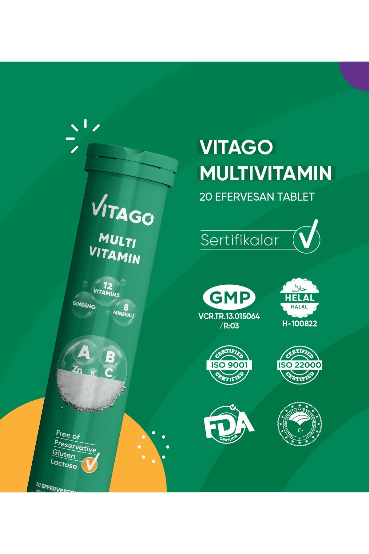 Vitago مولتی ویتامین حبابی ۲۰ عددی