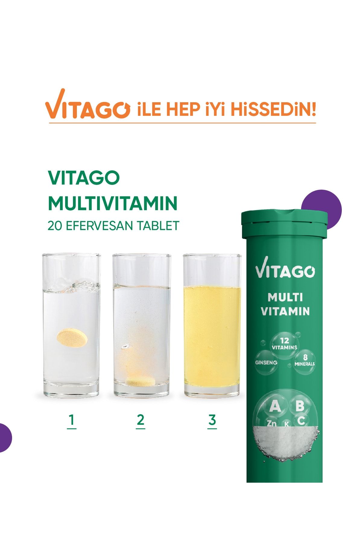 Vitago مولتی ویتامین حبابی ۲۰ عددی