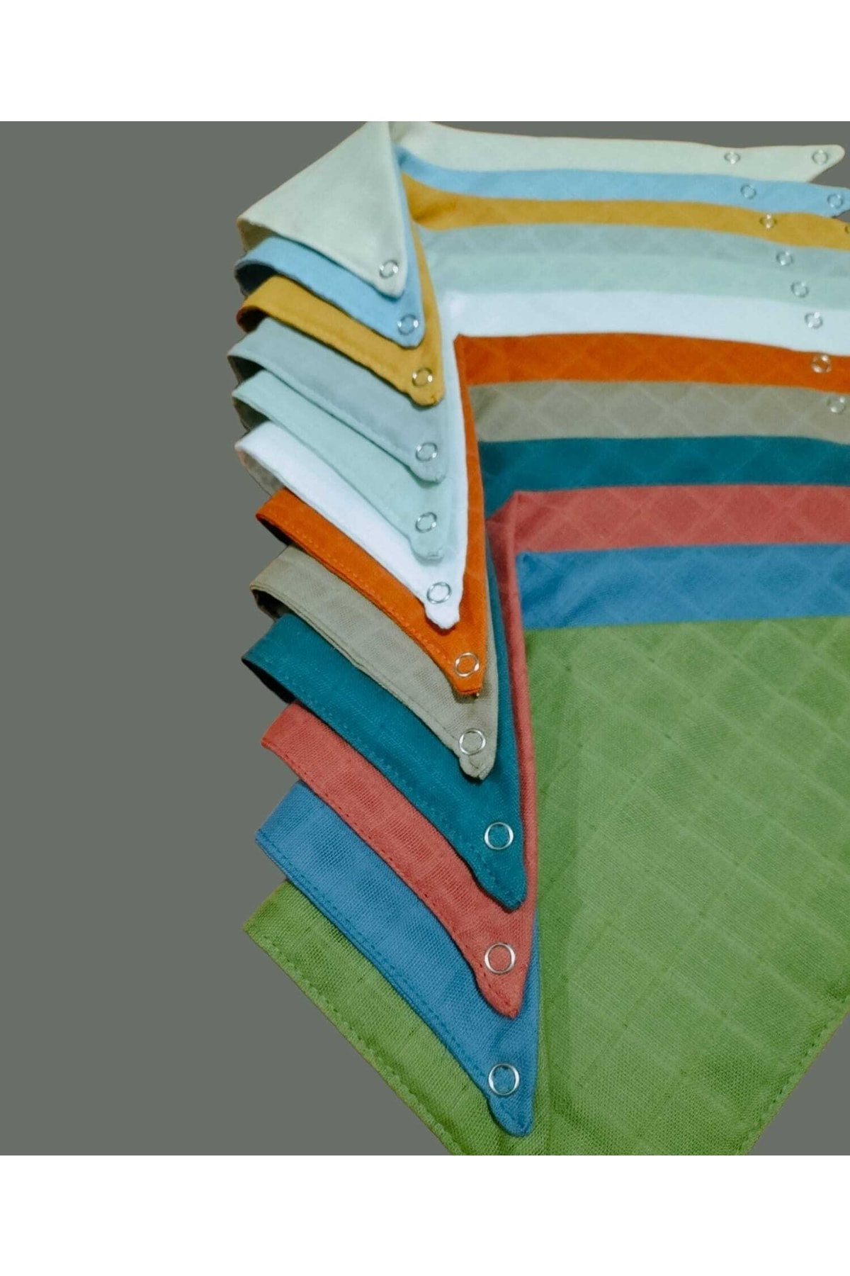 sağel %100pamuk 12li Müslin Yakalık Mama Önlüğü Fular Çift Katlı fotoğrafı 2 (önizleme)