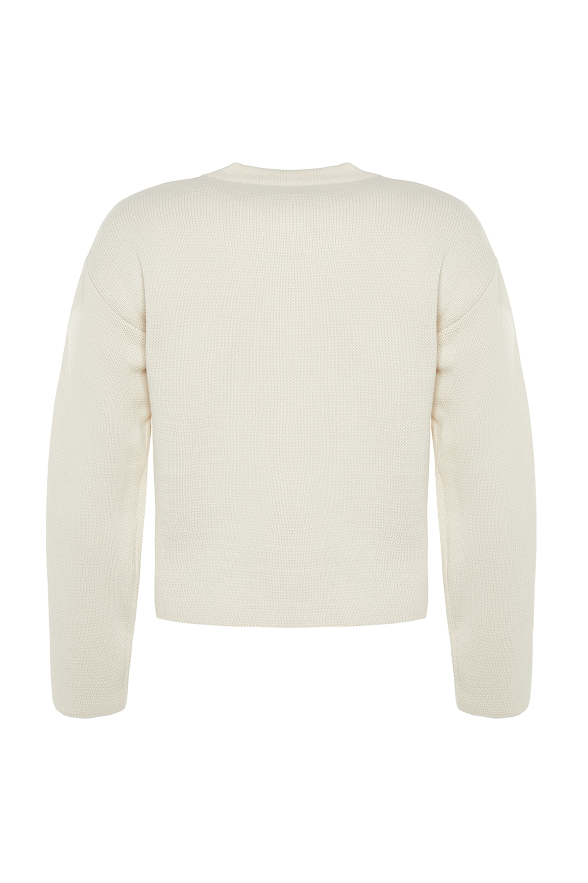 Trendyolmilla  Ekru Düğme Detaylı Ceket Görünümlü Triko Hırka TWOAW24HI00023 - Görsel 8