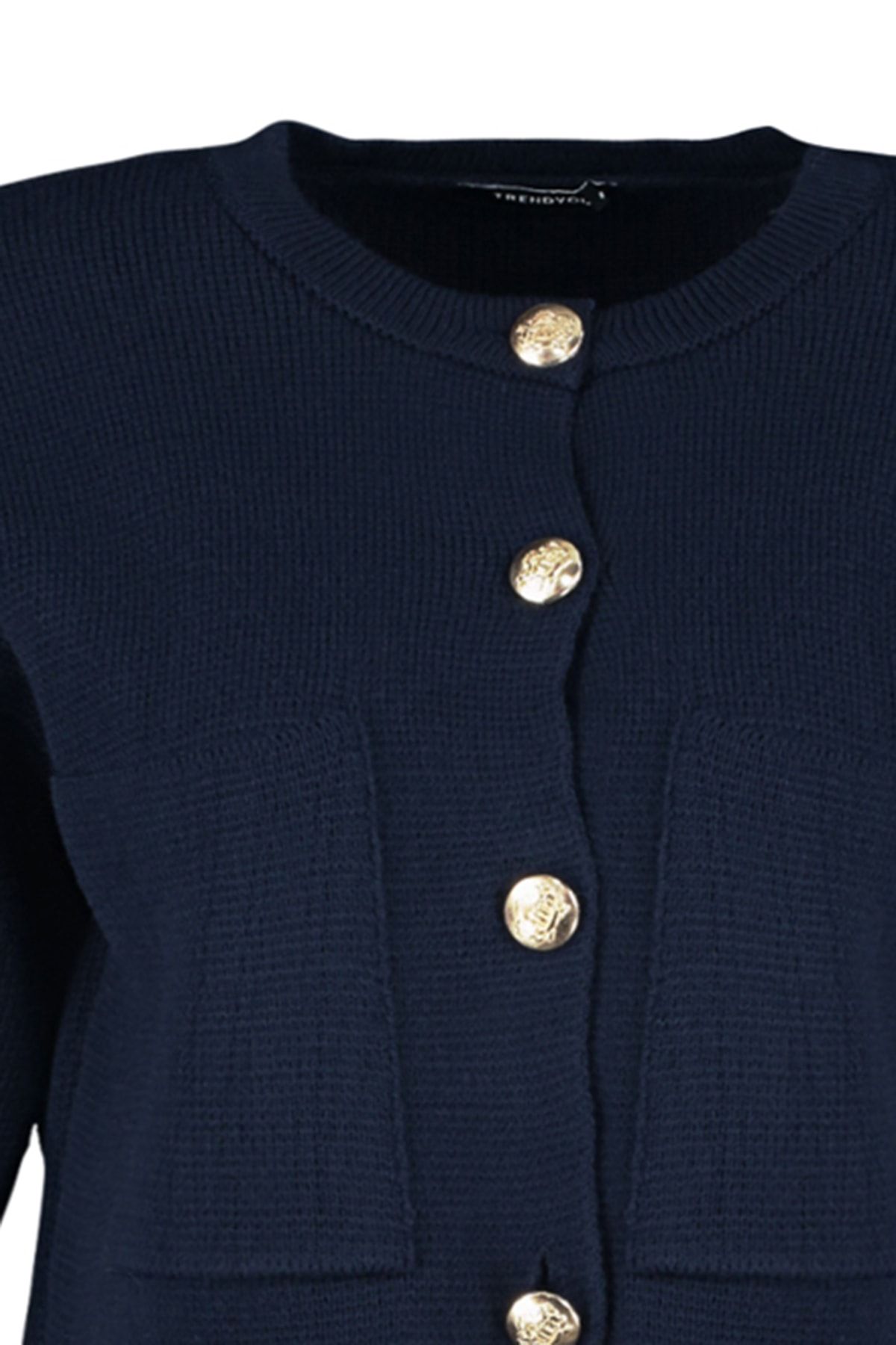 Trendyol Collection-Marineblauer, detaillierter Jacken-Look mit Knöpfen, Strickjacke TWOAW24HI00023 8