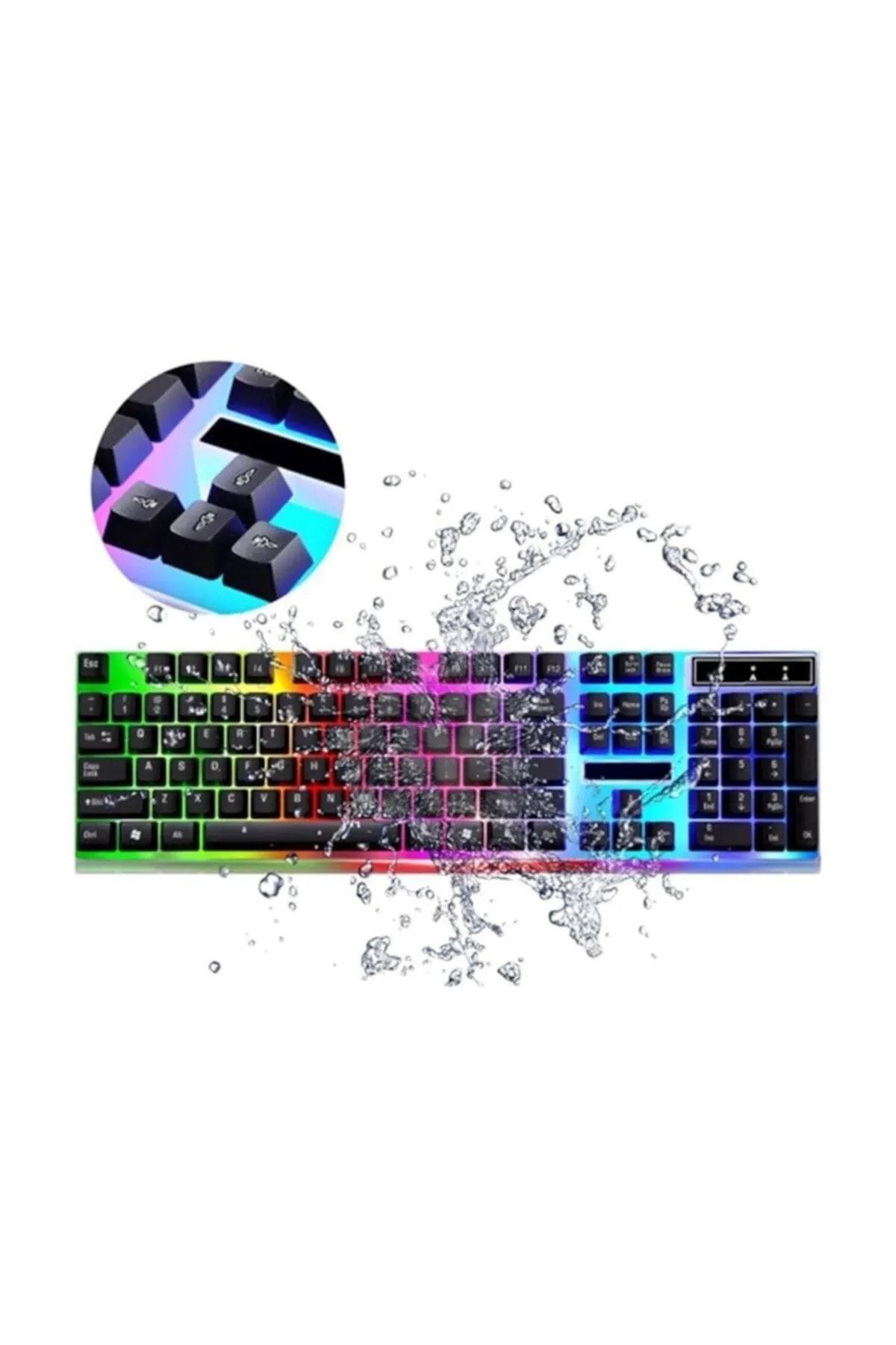 3in1 Oyuncu Klavye Mouse Mause Pad Seti Kablolu Rgb Aydınlatmalı Set Gamer Pc Oyun Seti