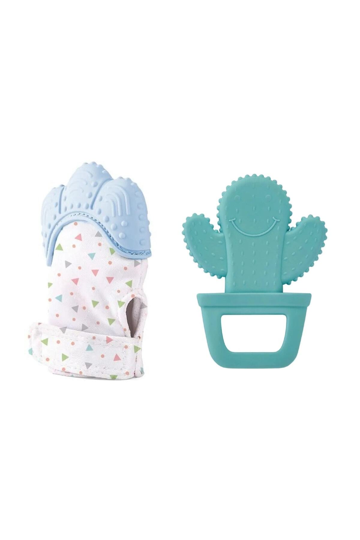 Babyjem 2'li Diş Kaşıma Seti Diş Kaşıyıcı Eldiven Diş Kaşıyıcı Kaktüs
