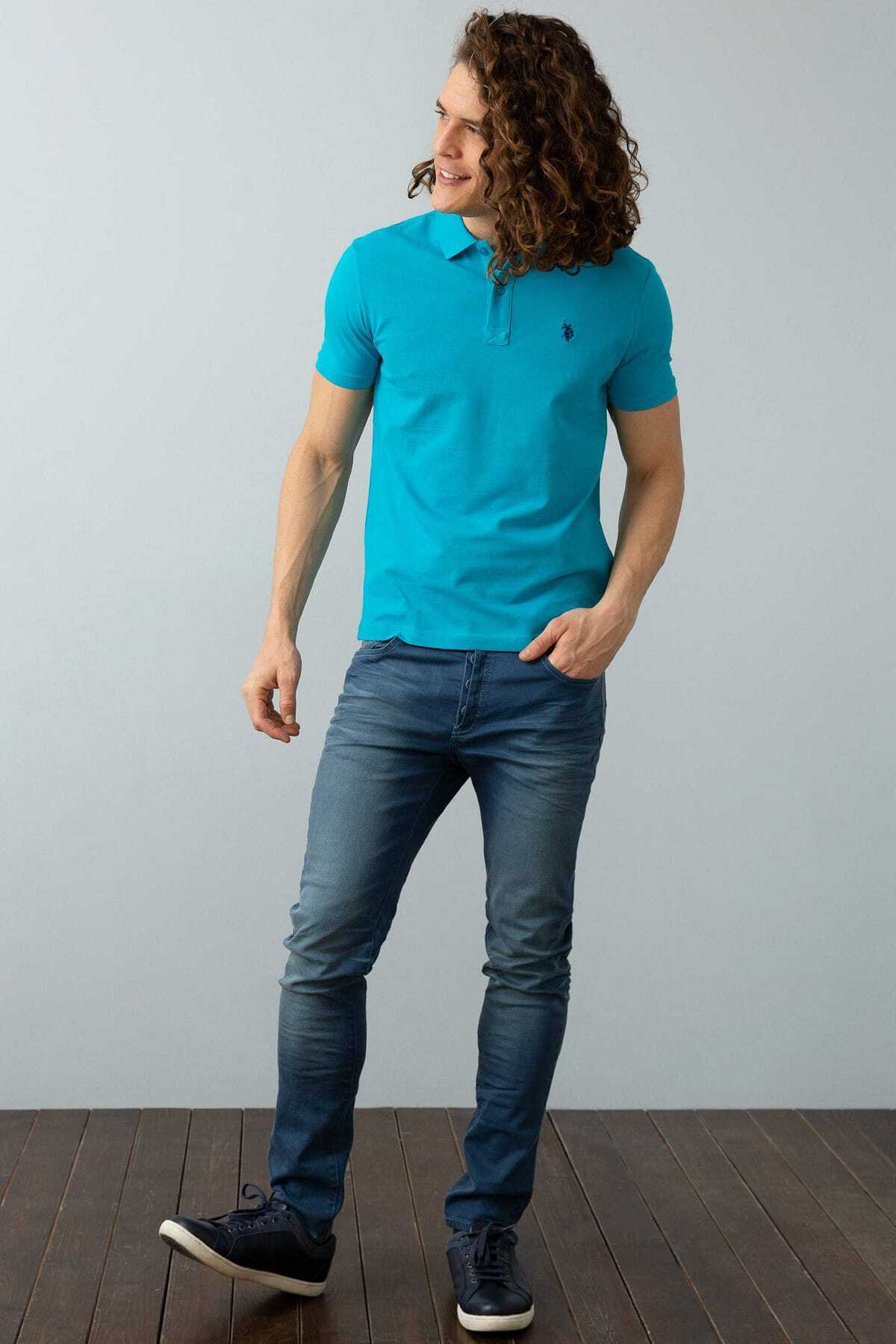 U.S. Polo Assn.-Ανδρικό μπλουζάκι πόλο με λαιμόκοψη G081GL011.000.739379 3