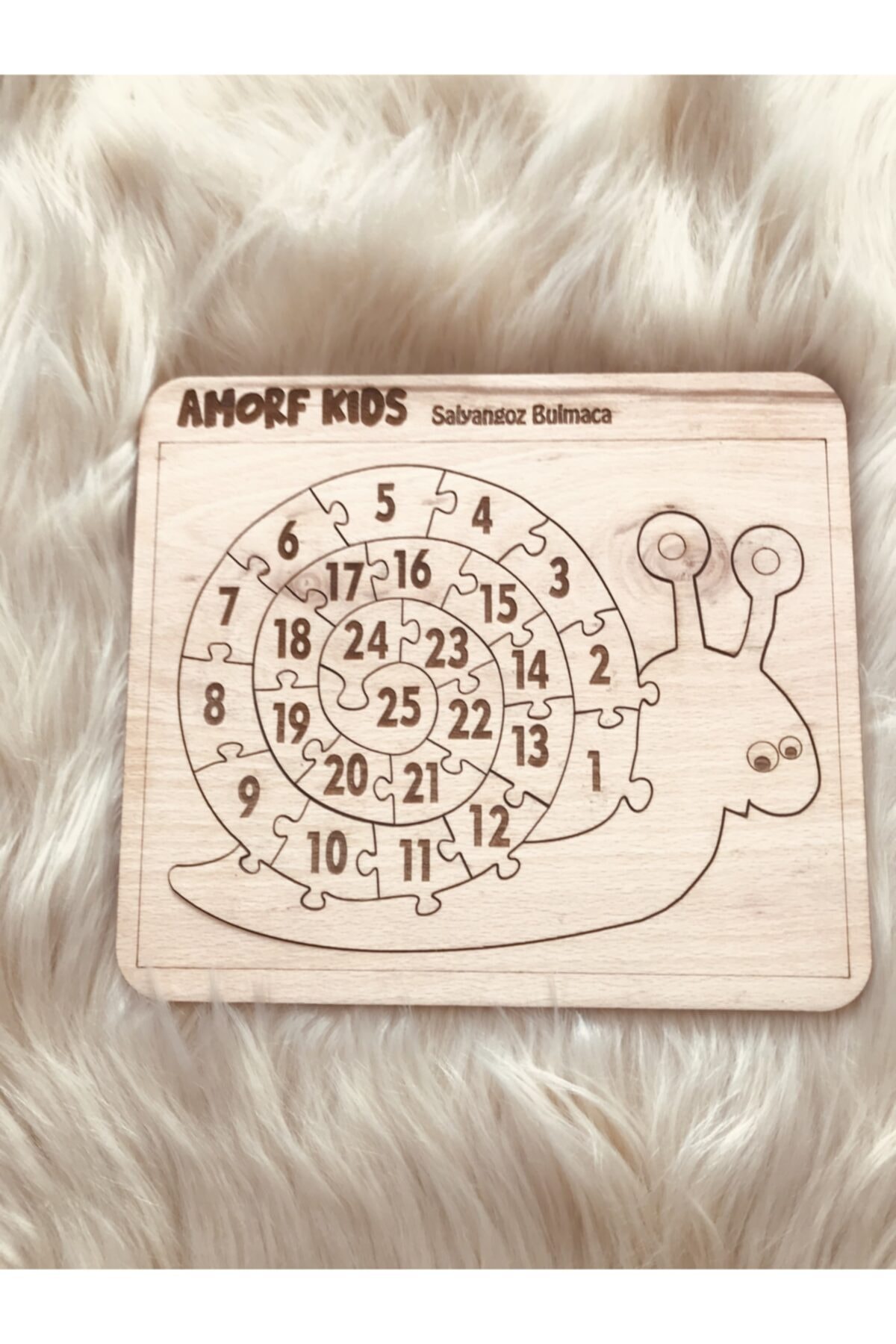 Ahşap Salyangoz Rakam Puzzle