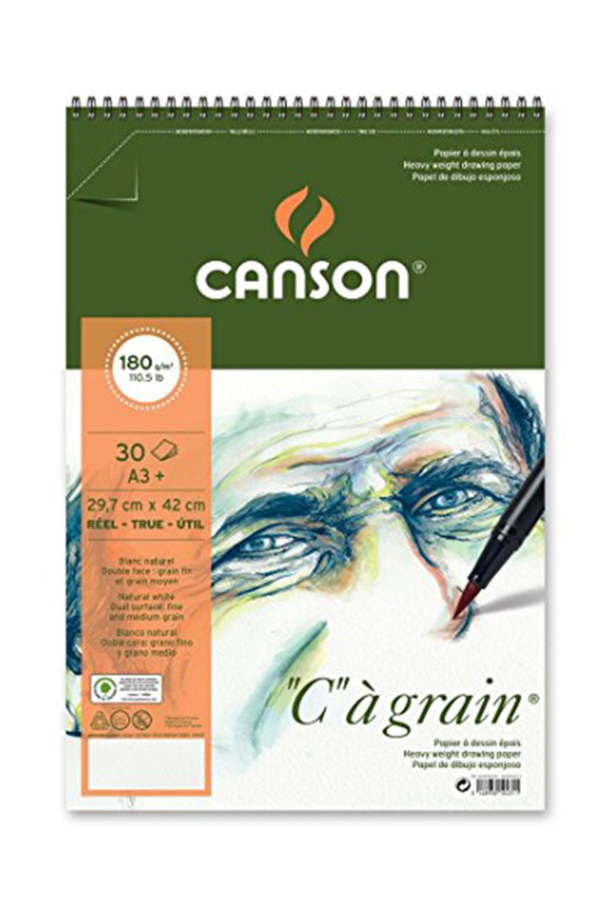 Canson-C" à grain Spiral Drawing Notebook 180gr - A3138523 1