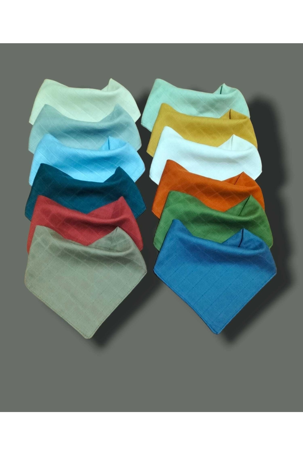 sağel %100pamuk 12li Müslin Yakalık Mama Önlüğü Fular Çift Katlı