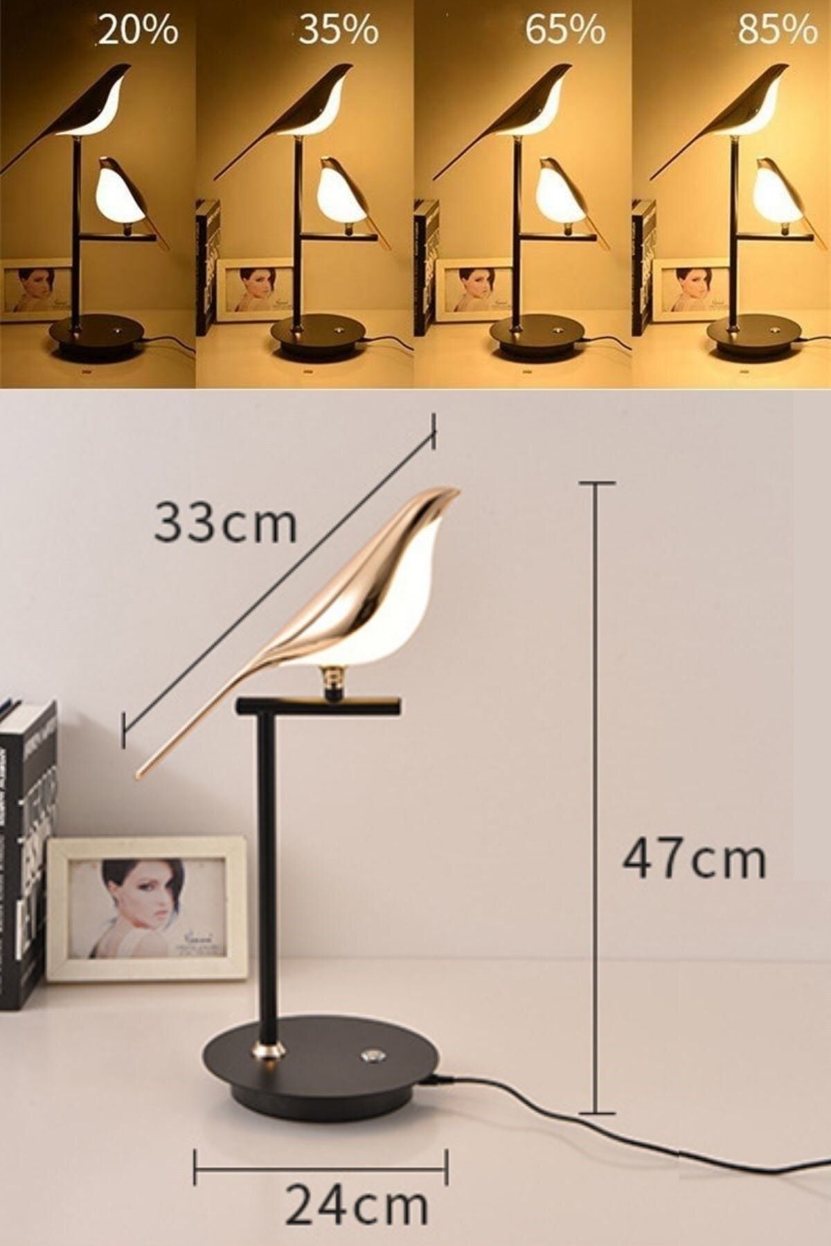 Buffer-® Magpie Bird Model Single Touch Adjustable Lighting 2